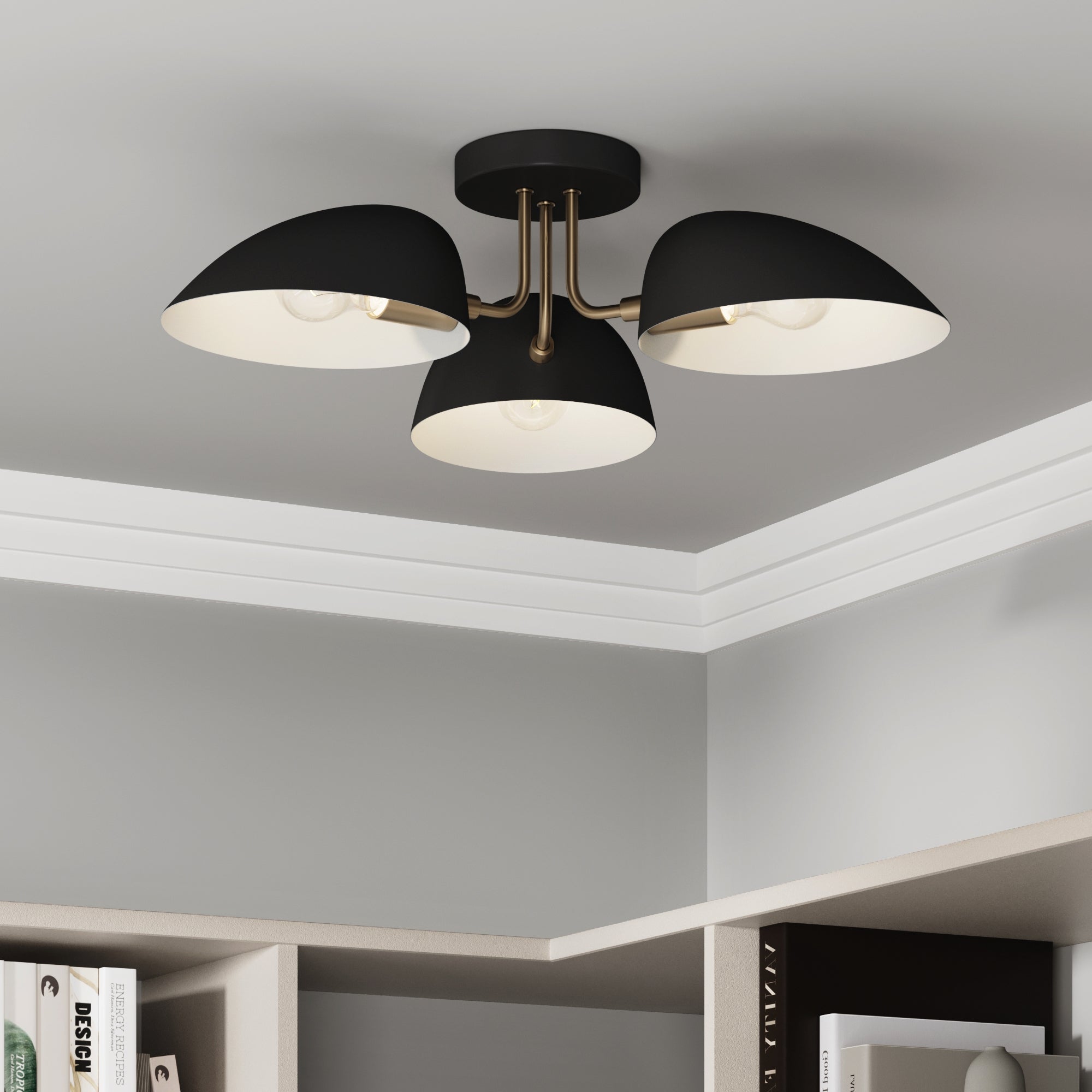 Metal 3 - Arm Flush Mount Ceiling Light White - Nathan James