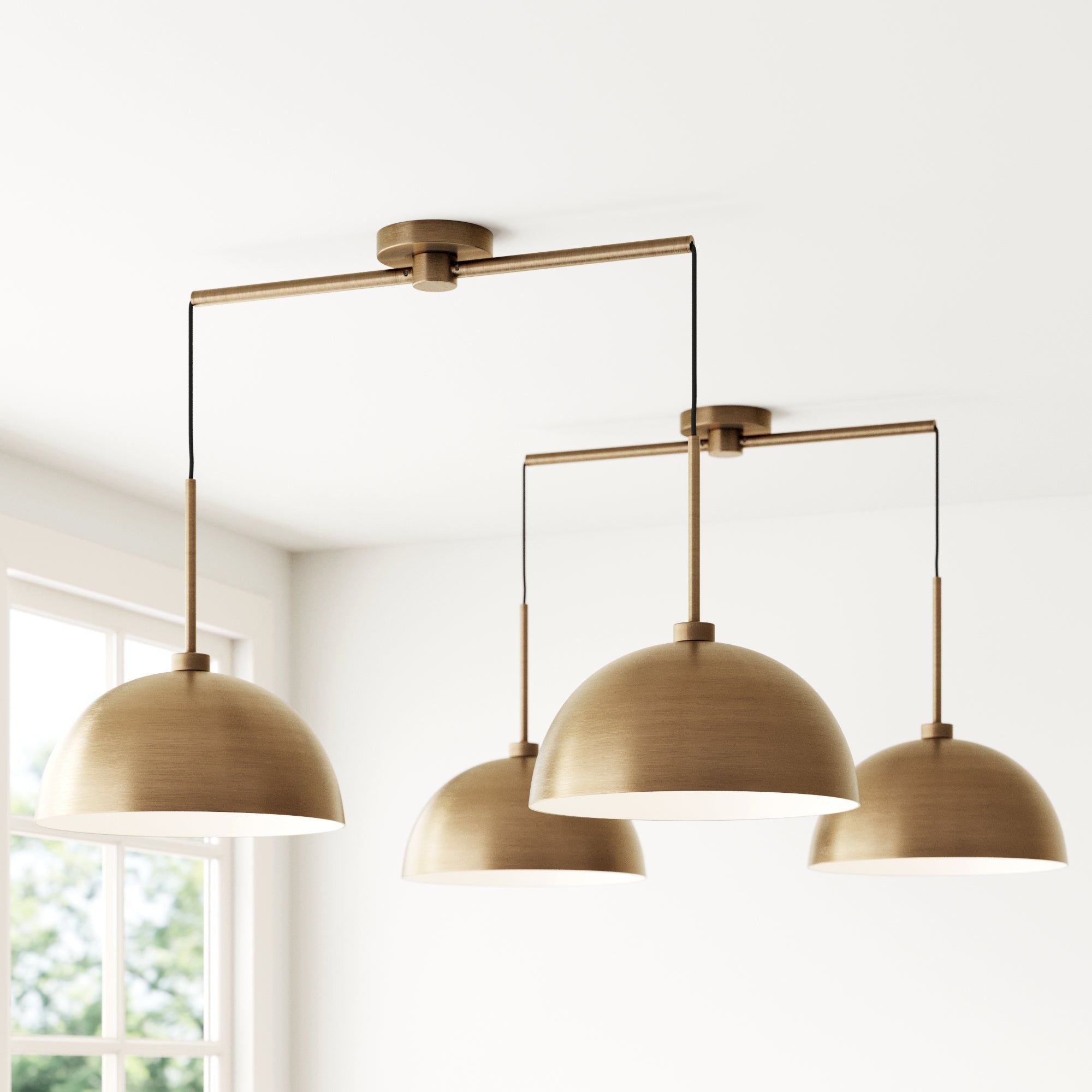 Metal Hanging Pendant Lights Brass (Set of 2) - Nathan James