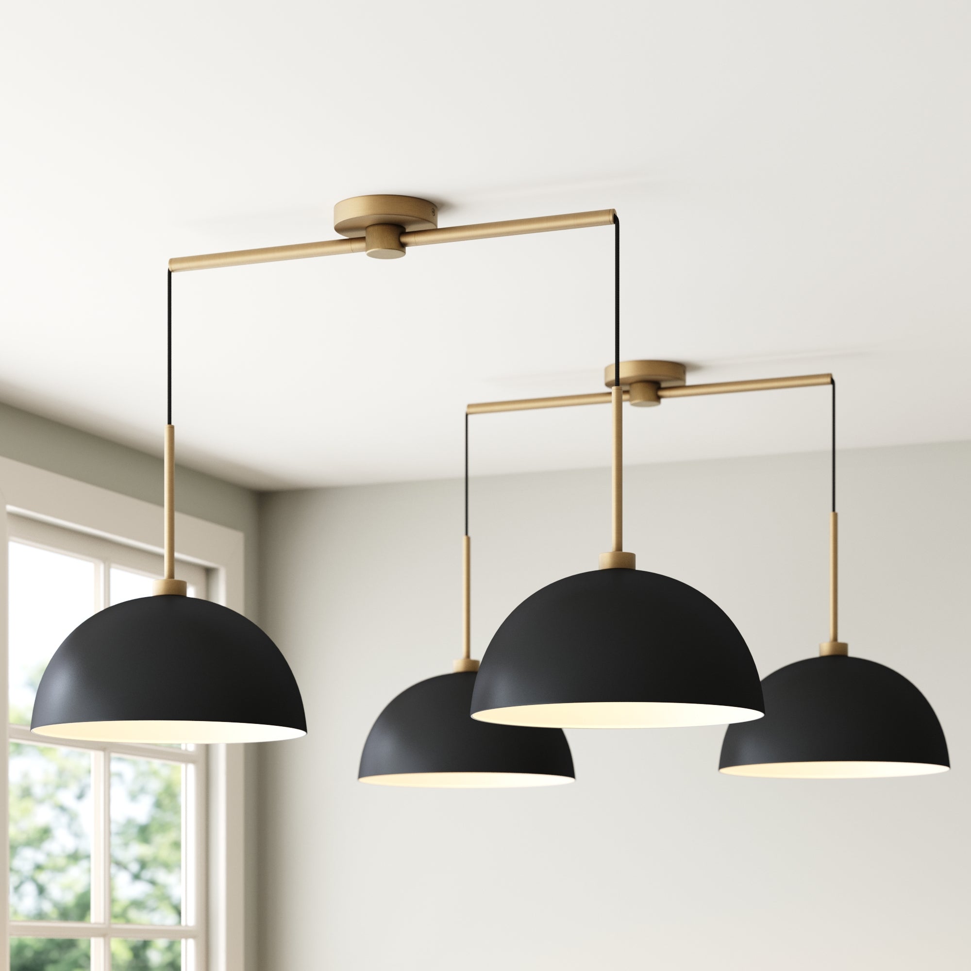 Metal Hanging Pendant Lights Black (Set of 2) - Nathan James