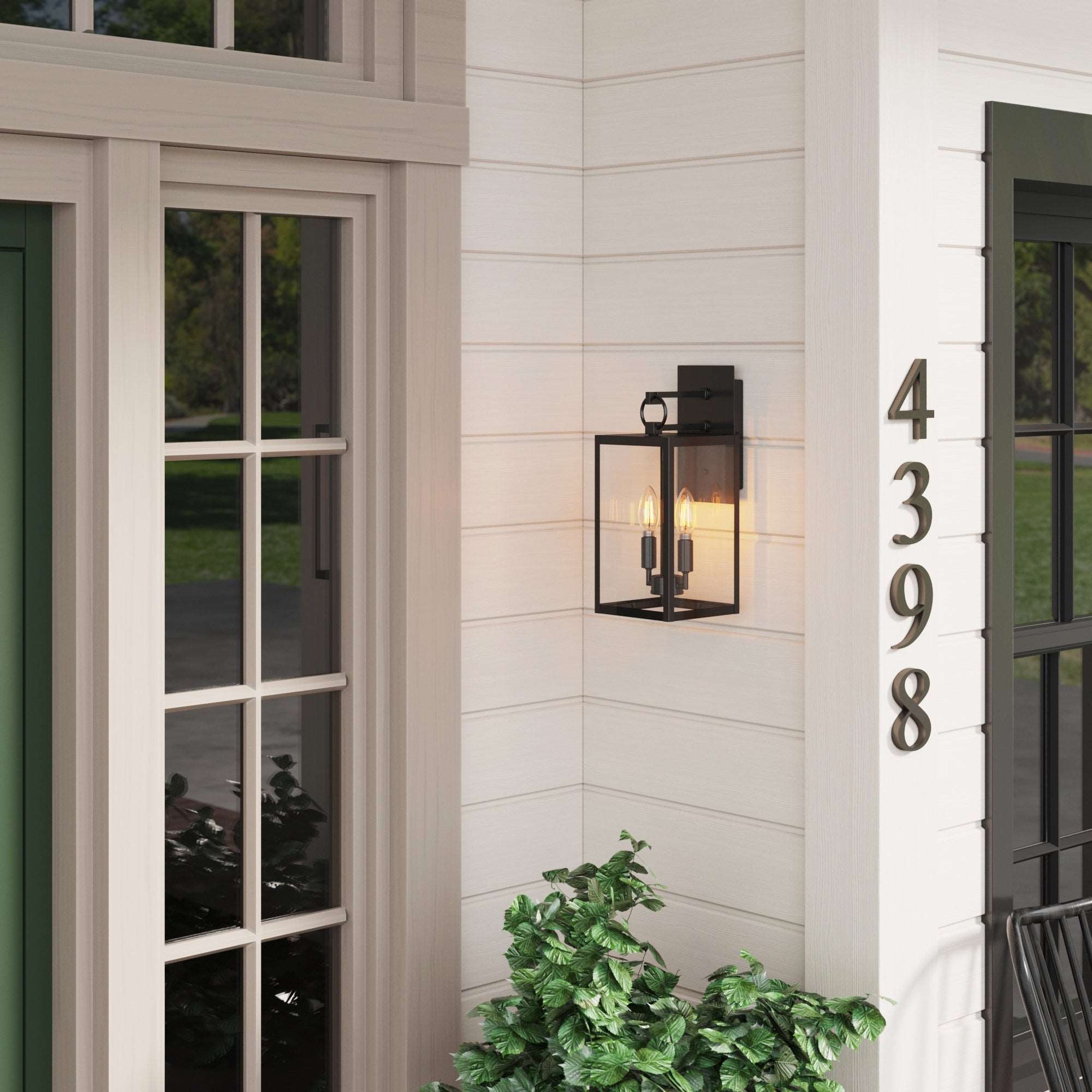 Metal Lantern Outdoor 2 - Bulb Wall Light - Nathan James