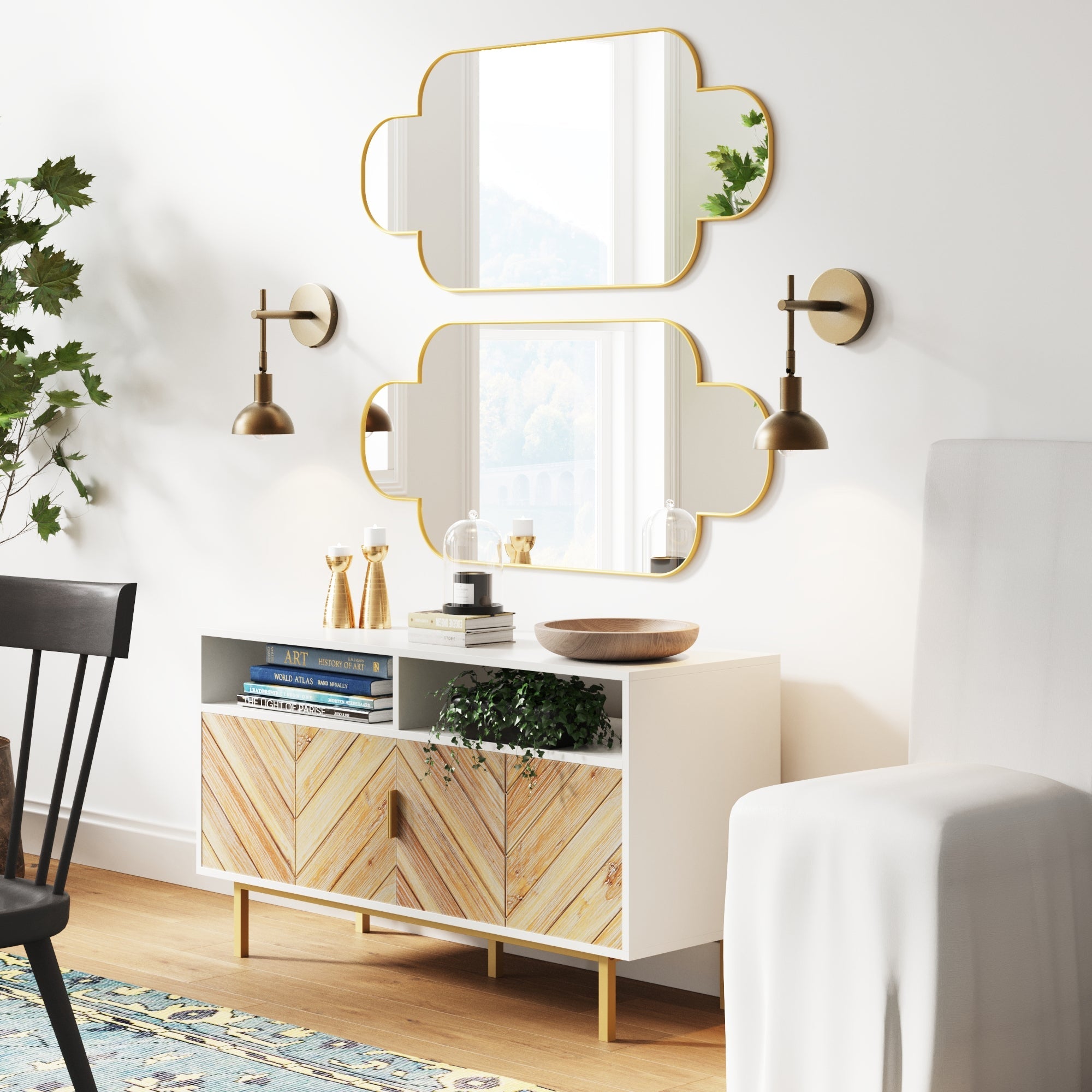 Plug - in Metal Wall Lights Brass (Set of 2) - Nathan James