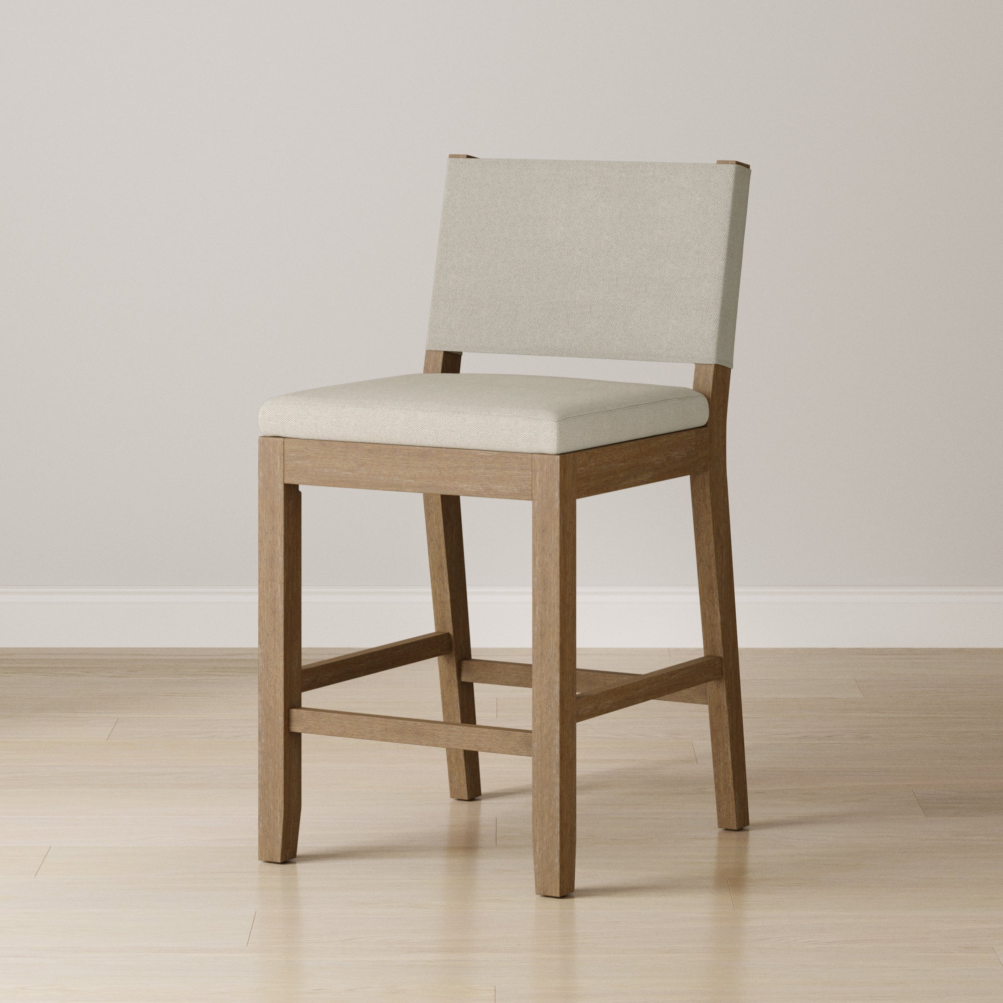 Wood Counter Height Bar Stool Light Brown Flax - Nathan James