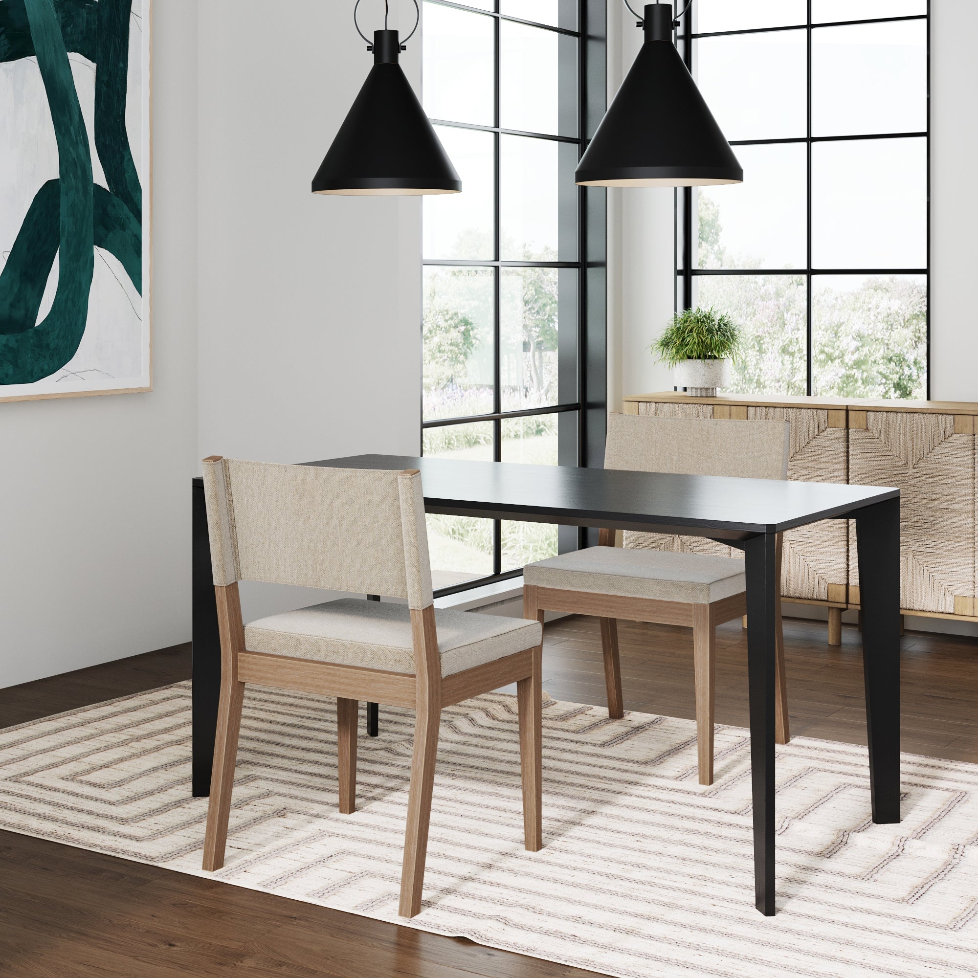 Upholstered Dining Chair Light Brown (Set of 2) - Nathan James