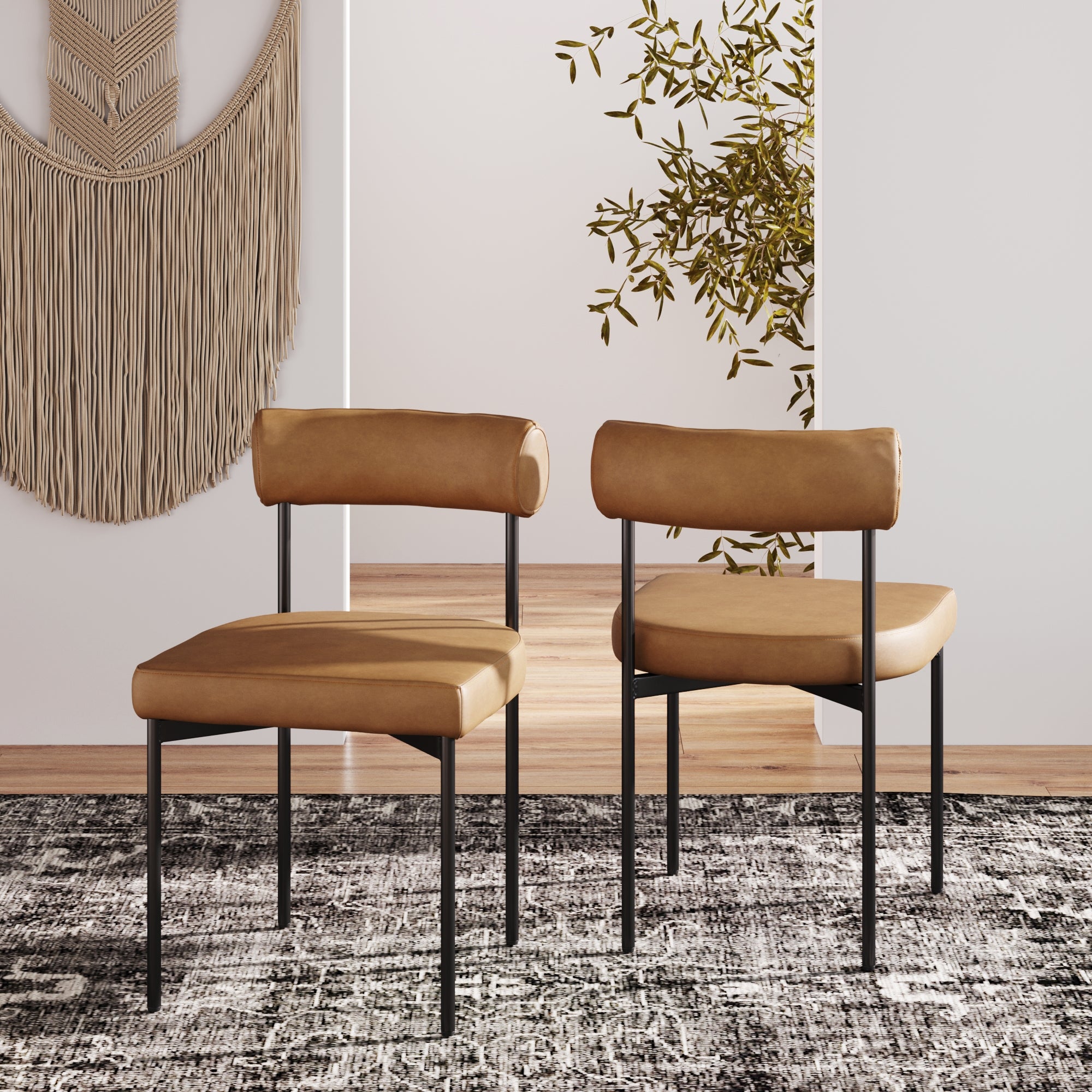 Faux Leather Modern Dining Chair (Set of 2) - Nathan James