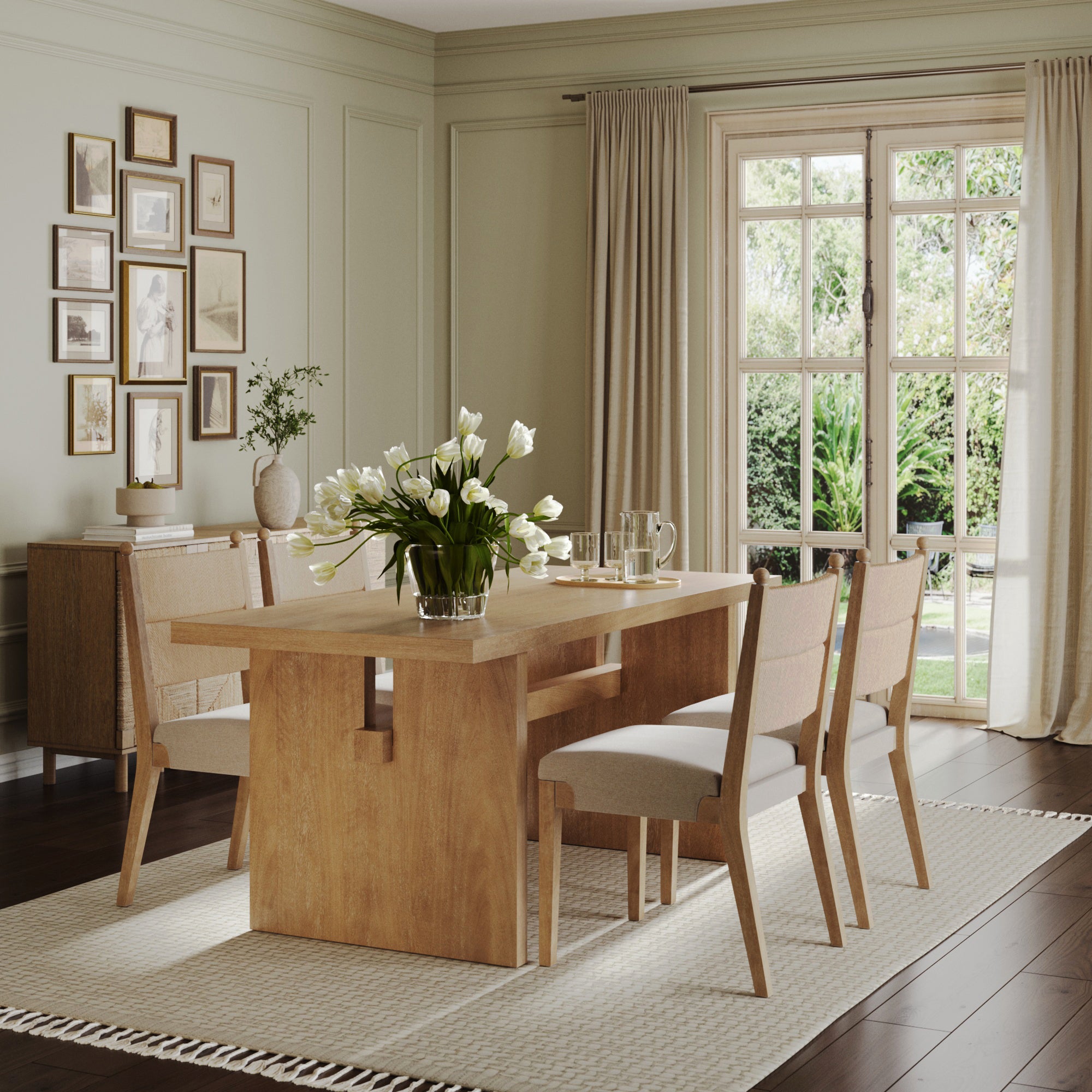 Boho Natural Flax & Seagrass Dining Chair (Set of 4) - Nathan James