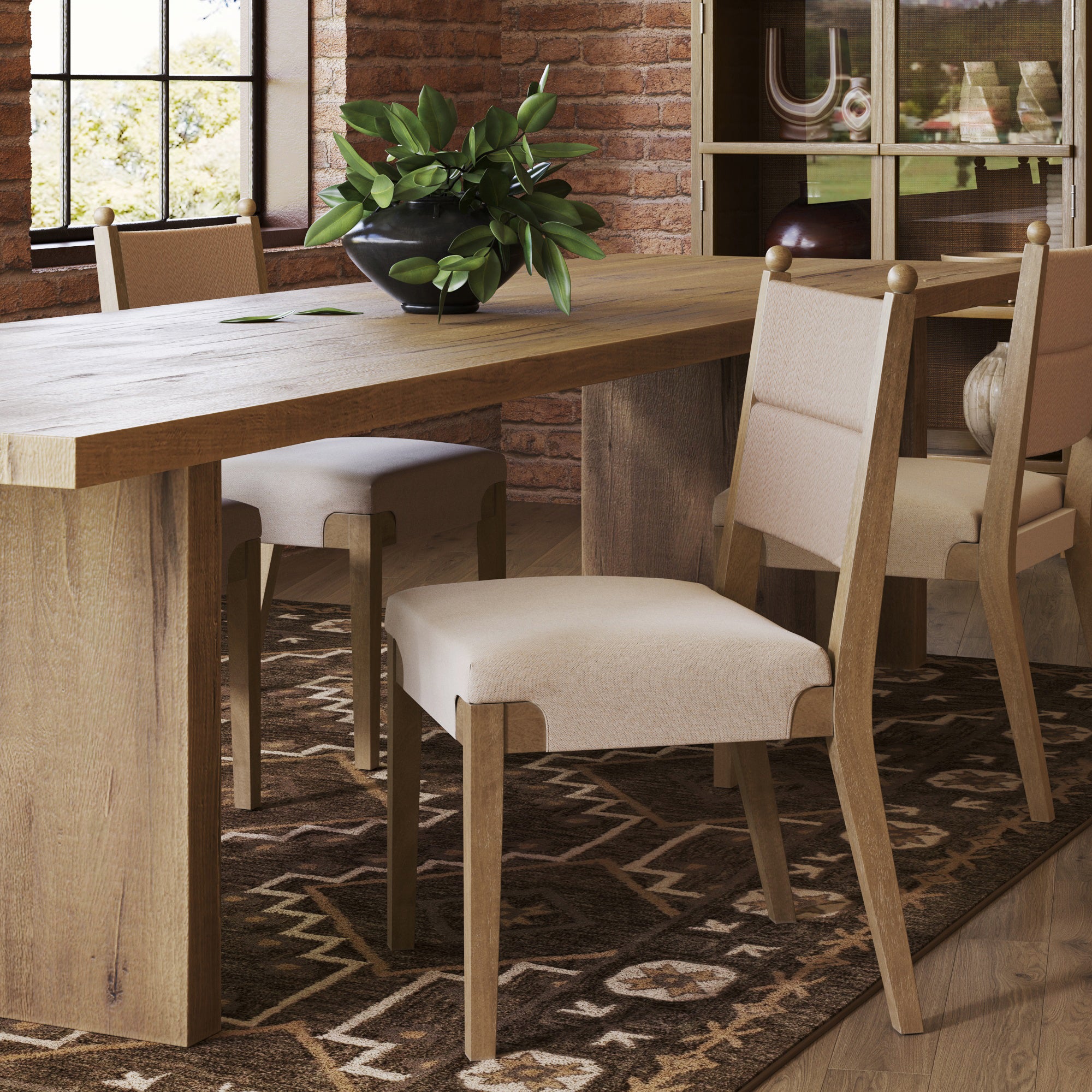 Boho Natural Flax & Seagrass Dining Chair - Nathan James