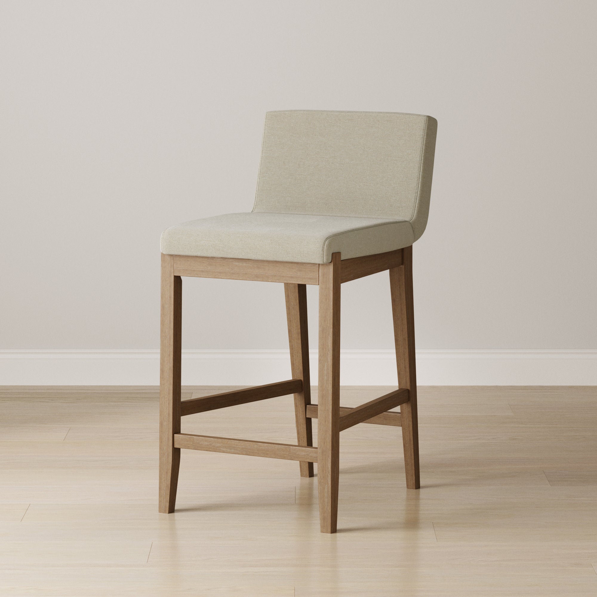 Wood Upholstered Counter Height Bar Stool Light Brown - Nathan James