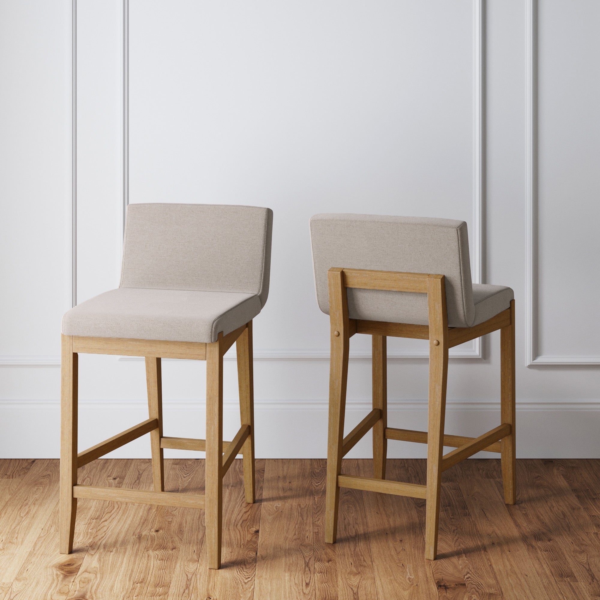 Wood Counter Height Bar Stools Light Brown (Set of 2) - Nathan James