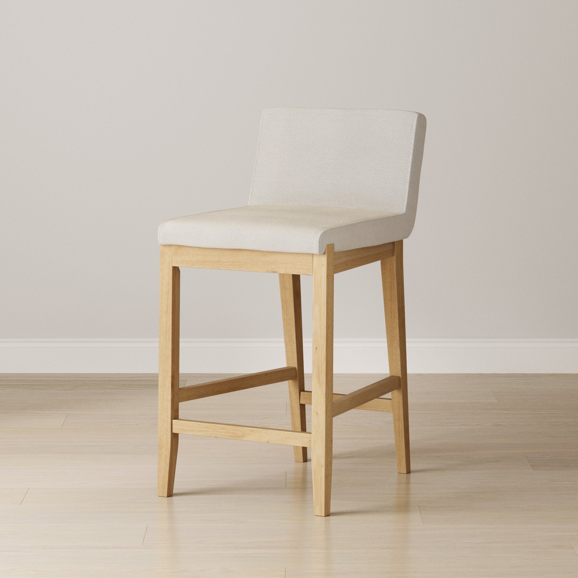 Wood Boucle Counter Height Bar Stool Warm Pine - Nathan James