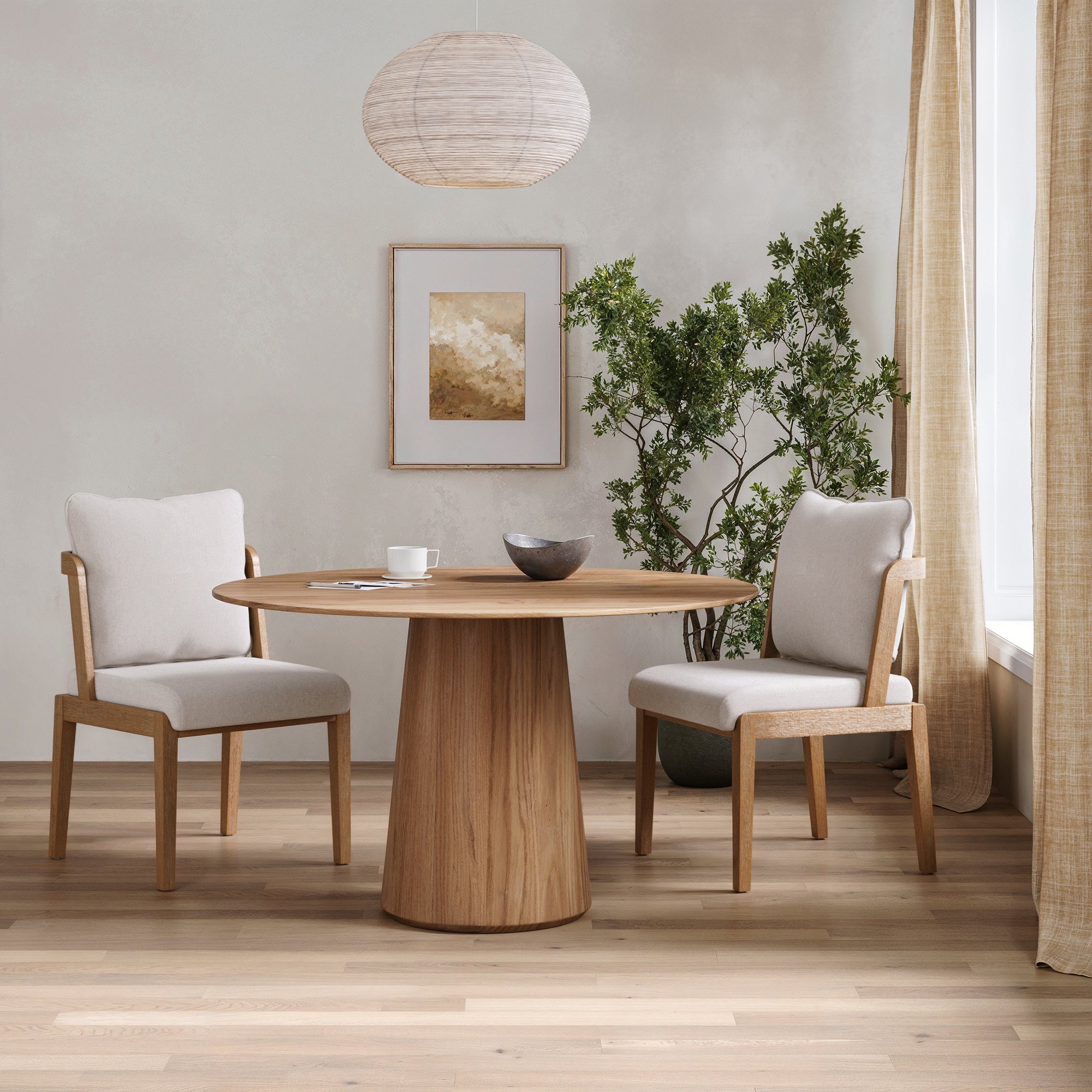 Scandinavian 2 - Pack Dining Chair with Back Light Brown - Nathan James
