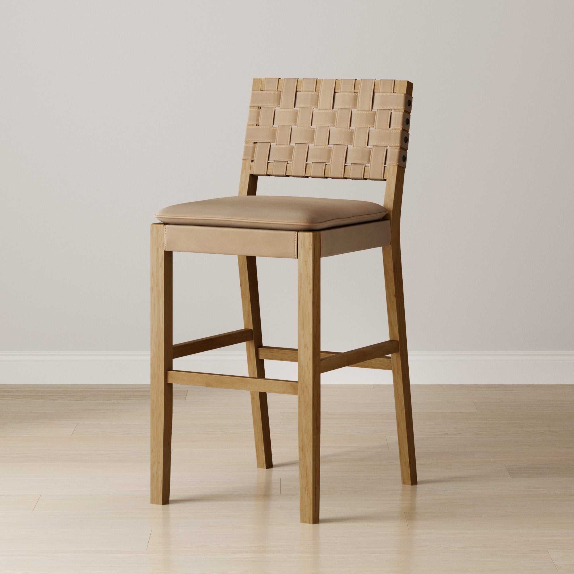 Faux Suede Woven Bar Stool Brown - Nathan James