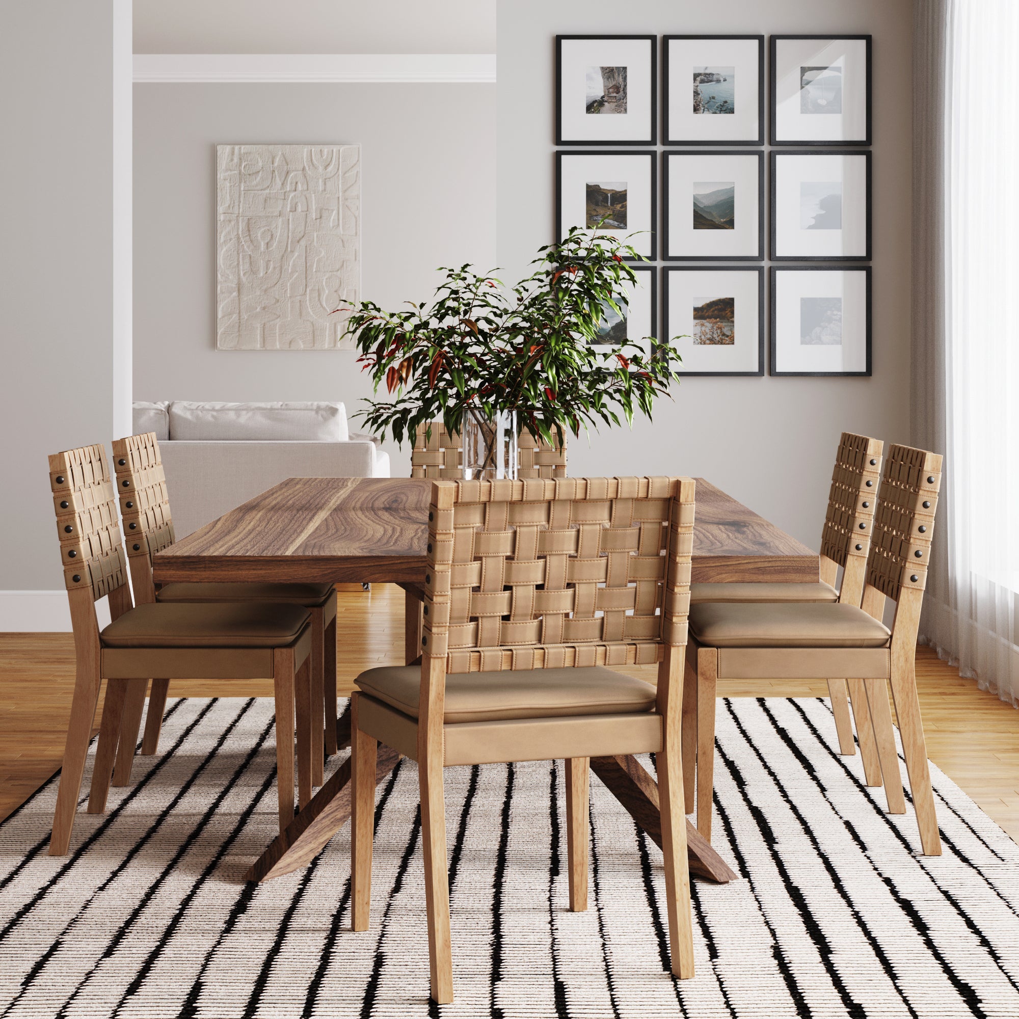 Faux Leather Dining Chairs Light Brown (Set of 6) - Nathan James