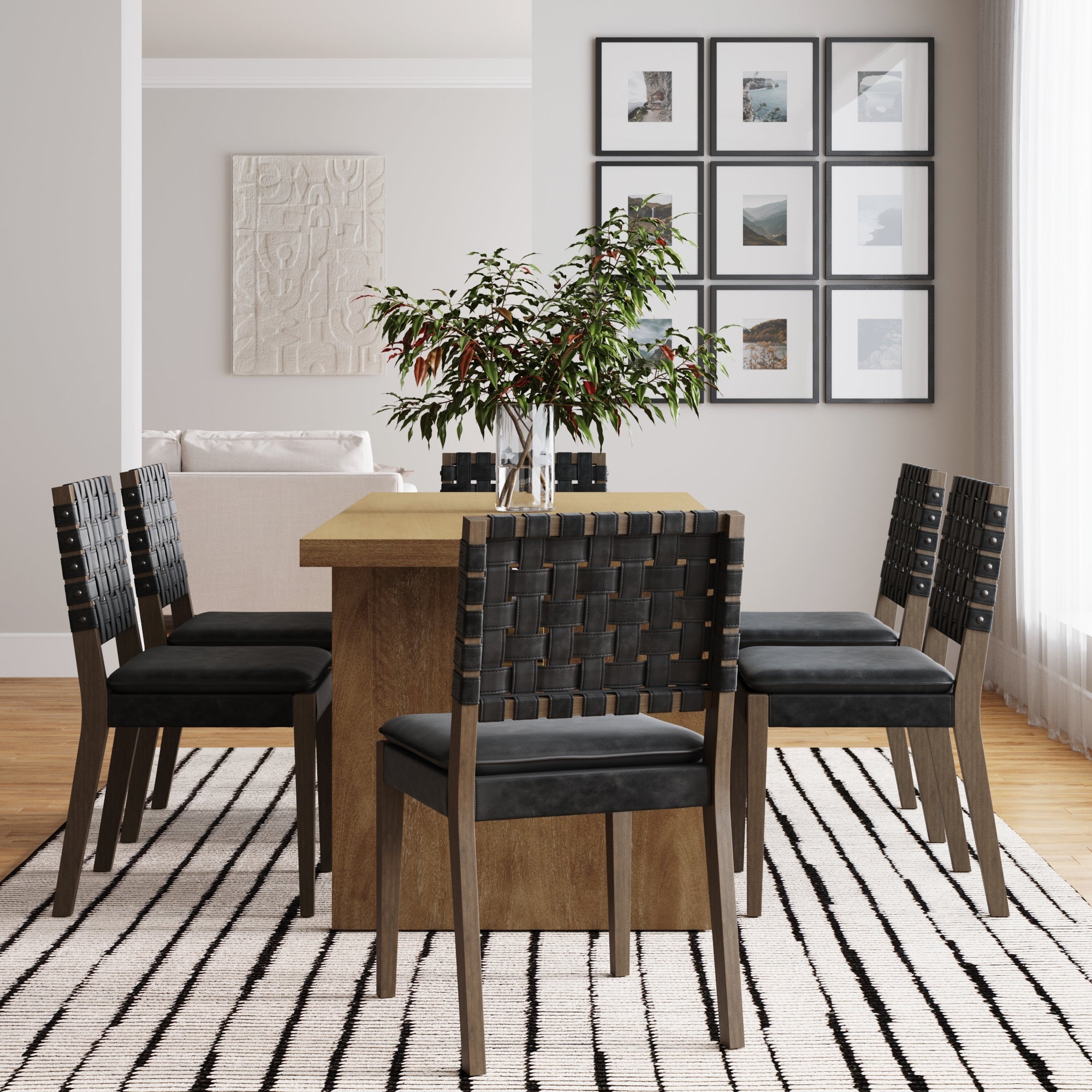 Faux Leather Dining Chairs Black (Set of 6) - Nathan James