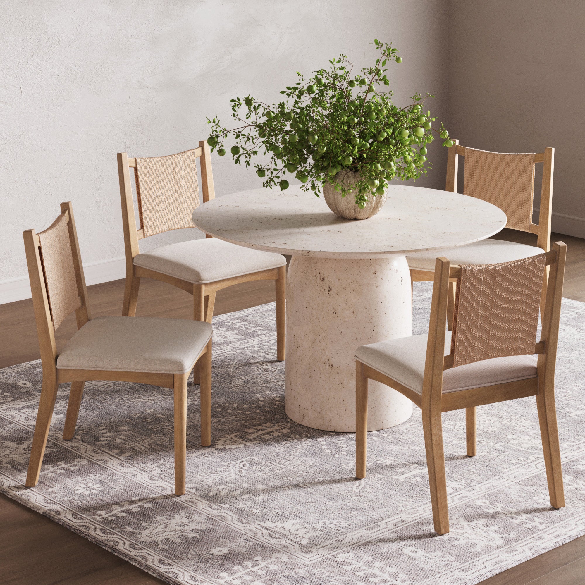 Arched Back Seagrass Dining Chair Light Brown (Set of 4) - Nathan James
