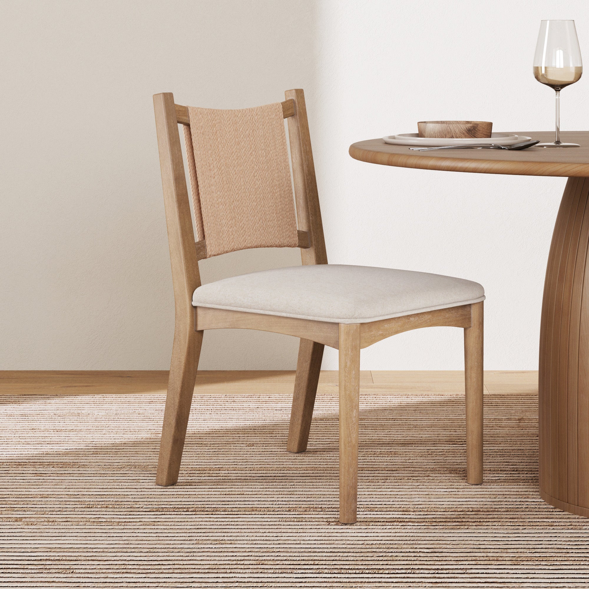 Arched Back Seagrass Dining Chair Light Brown - Nathan James