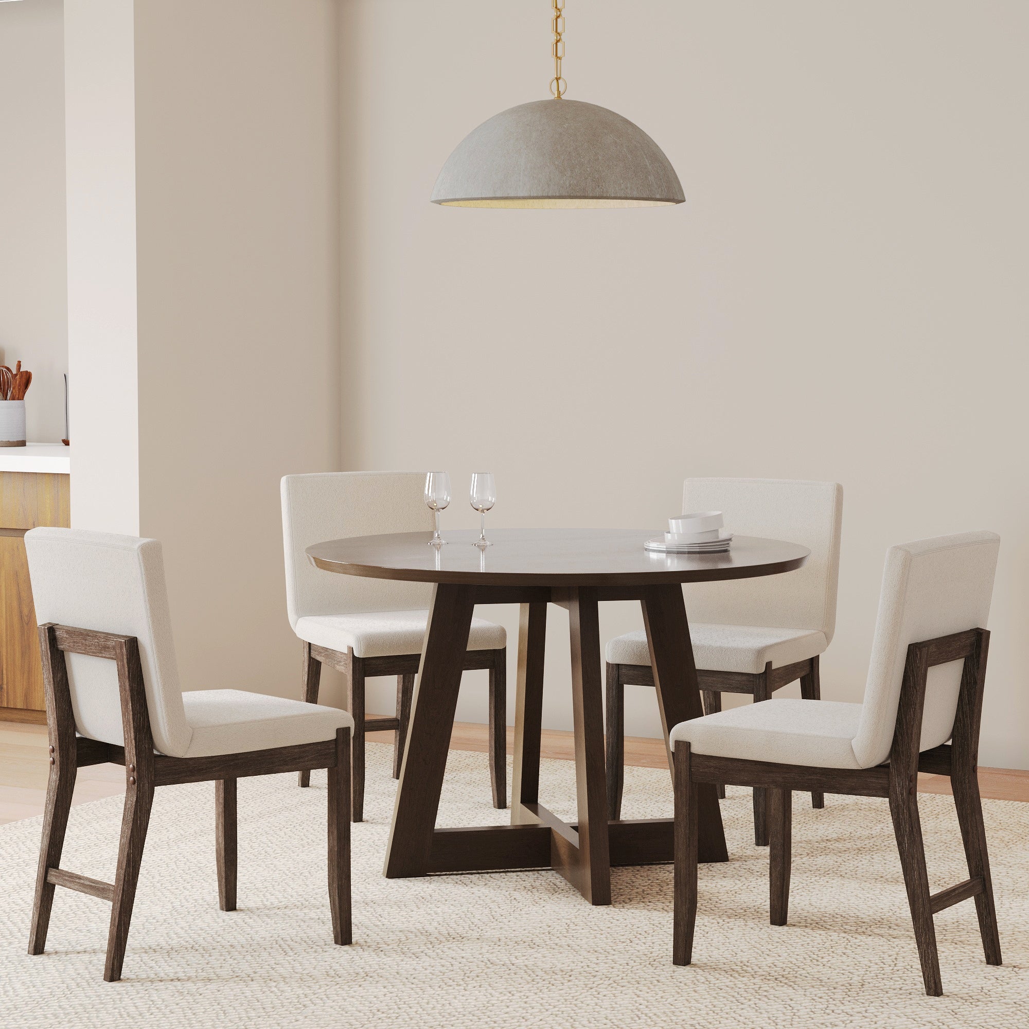 Exposed Back Dining Chairs Dark Brown (Set of 4) - Nathan James