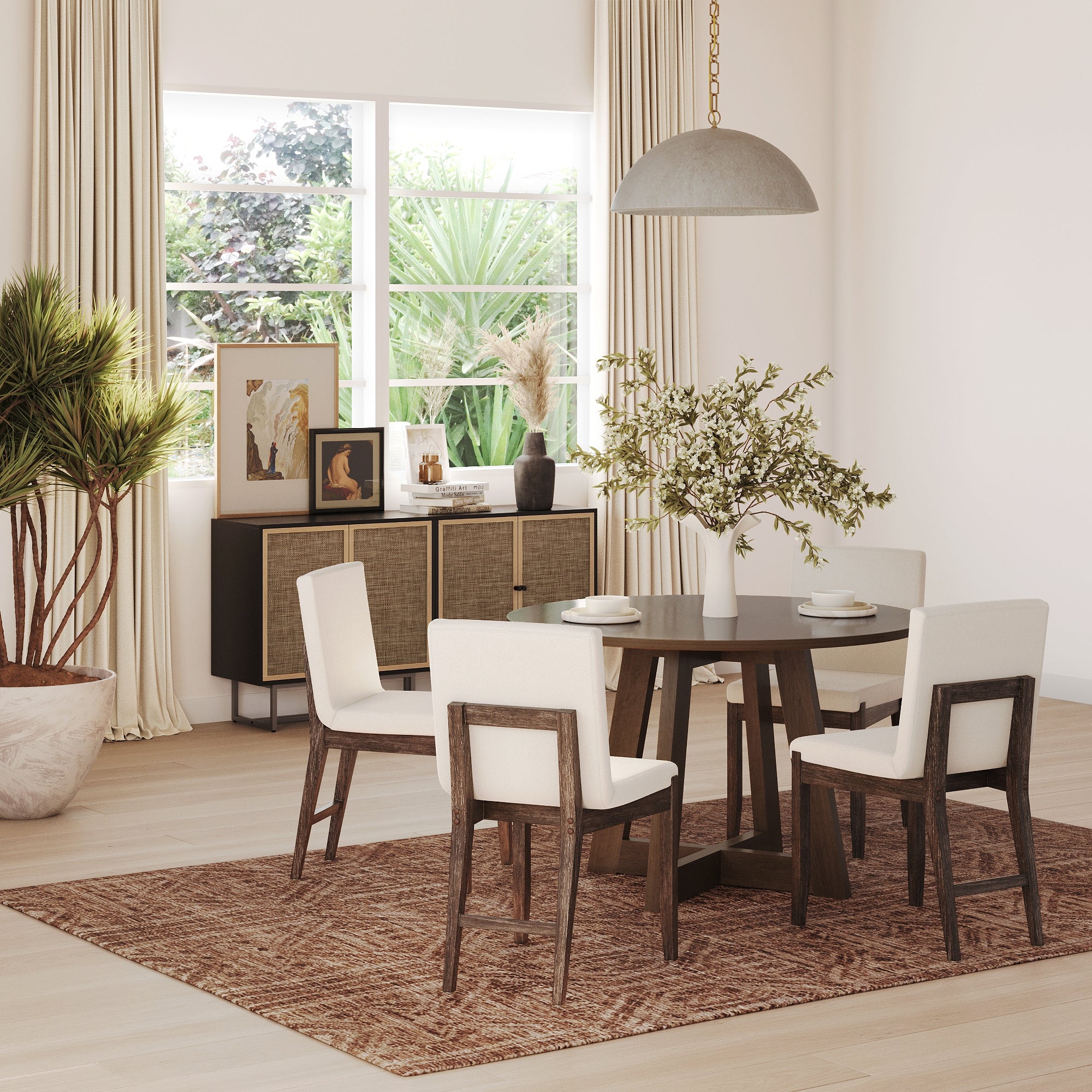 Exposed Back Dining Chairs Dark Brown (Set of 4) - Nathan James