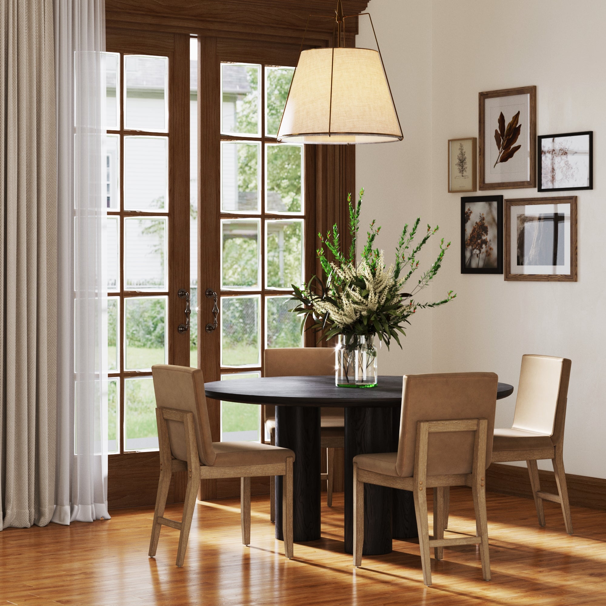 Exposed Back Dining Chairs Light Brown (Set of 4) - Nathan James
