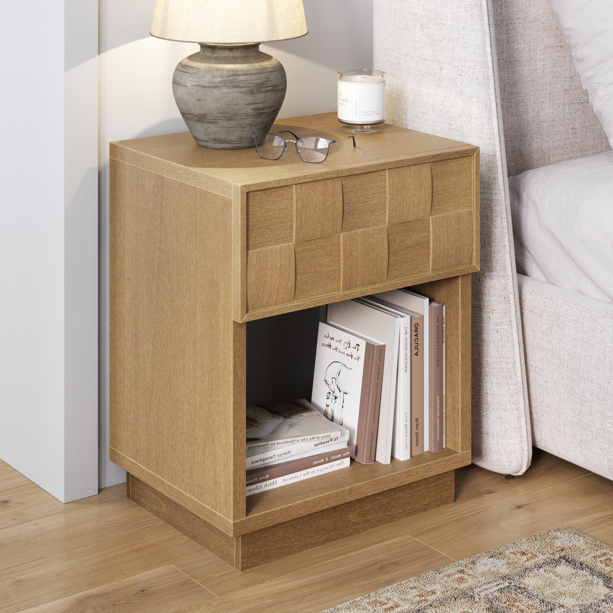 Mid Century Modern Nightstand with 1 Drawer - Nathan James
