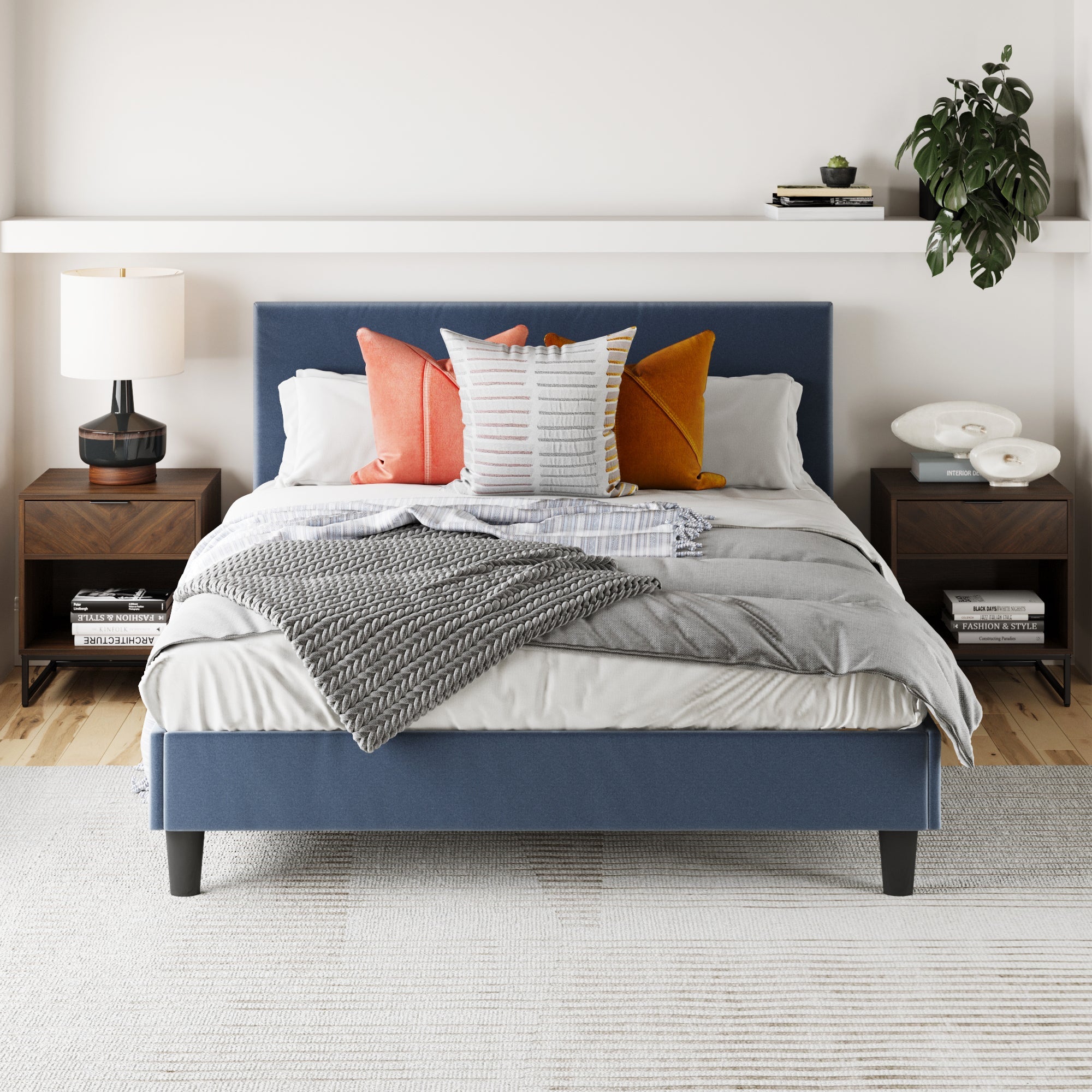 Wood Herringbone Nightstands Nutmeg (Set of 2) - Nathan James