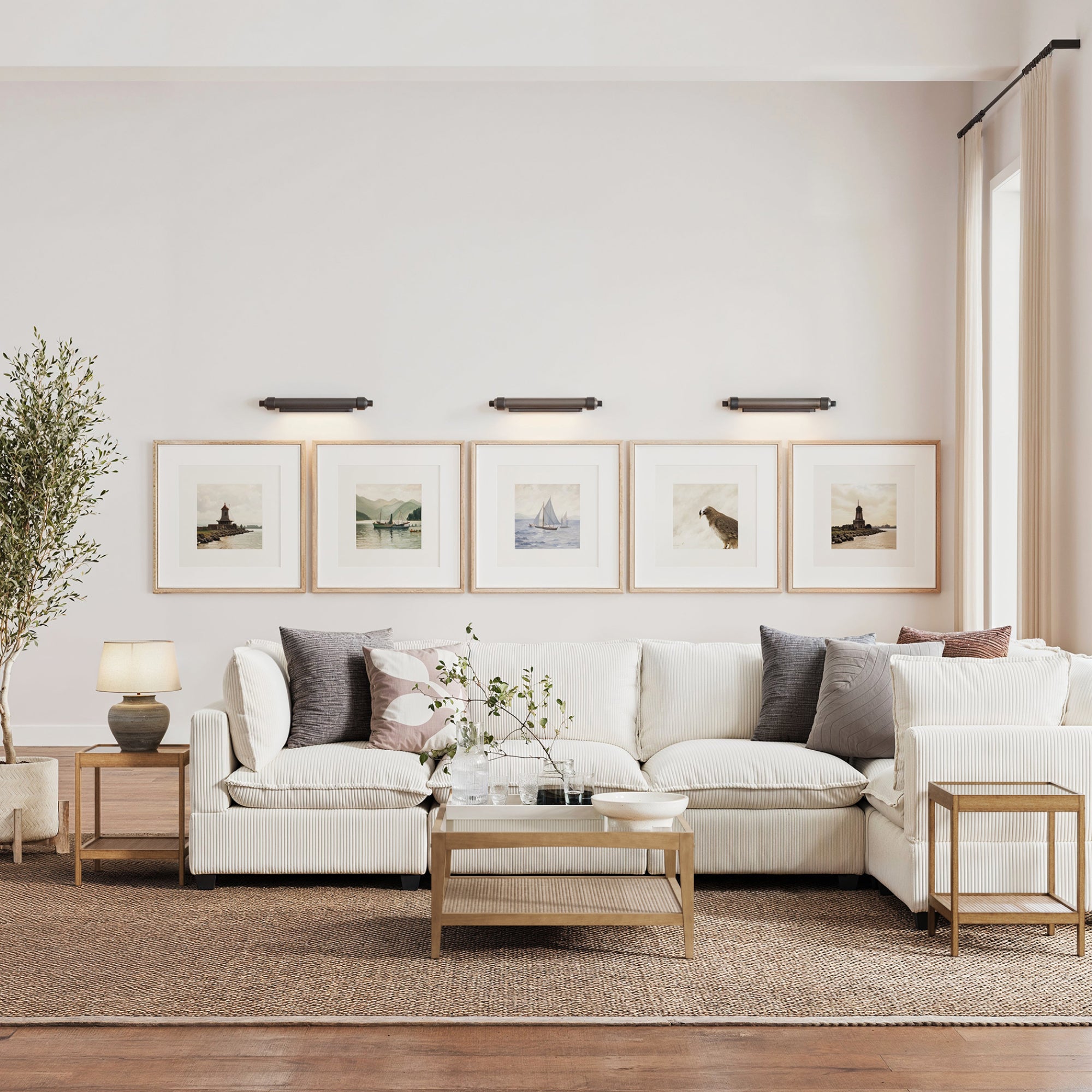Glass 3 - Piece Coffee Table Living Room Set with Rattan Shelf - Nathan James