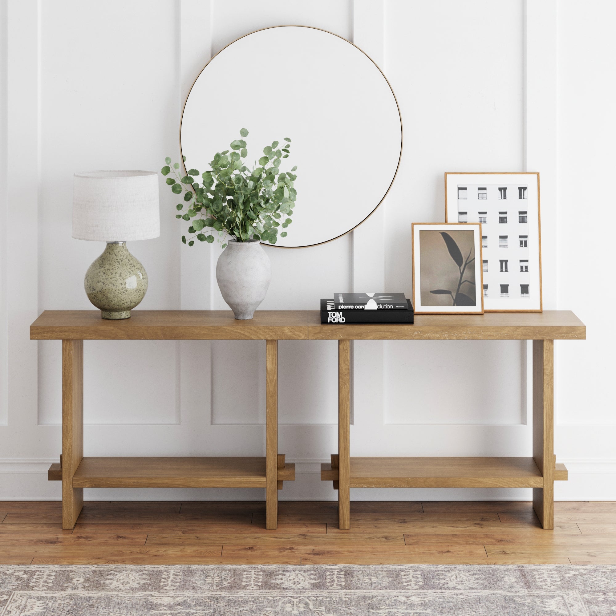 Wood Console Tables Light Brown (Set of 2) - Nathan James