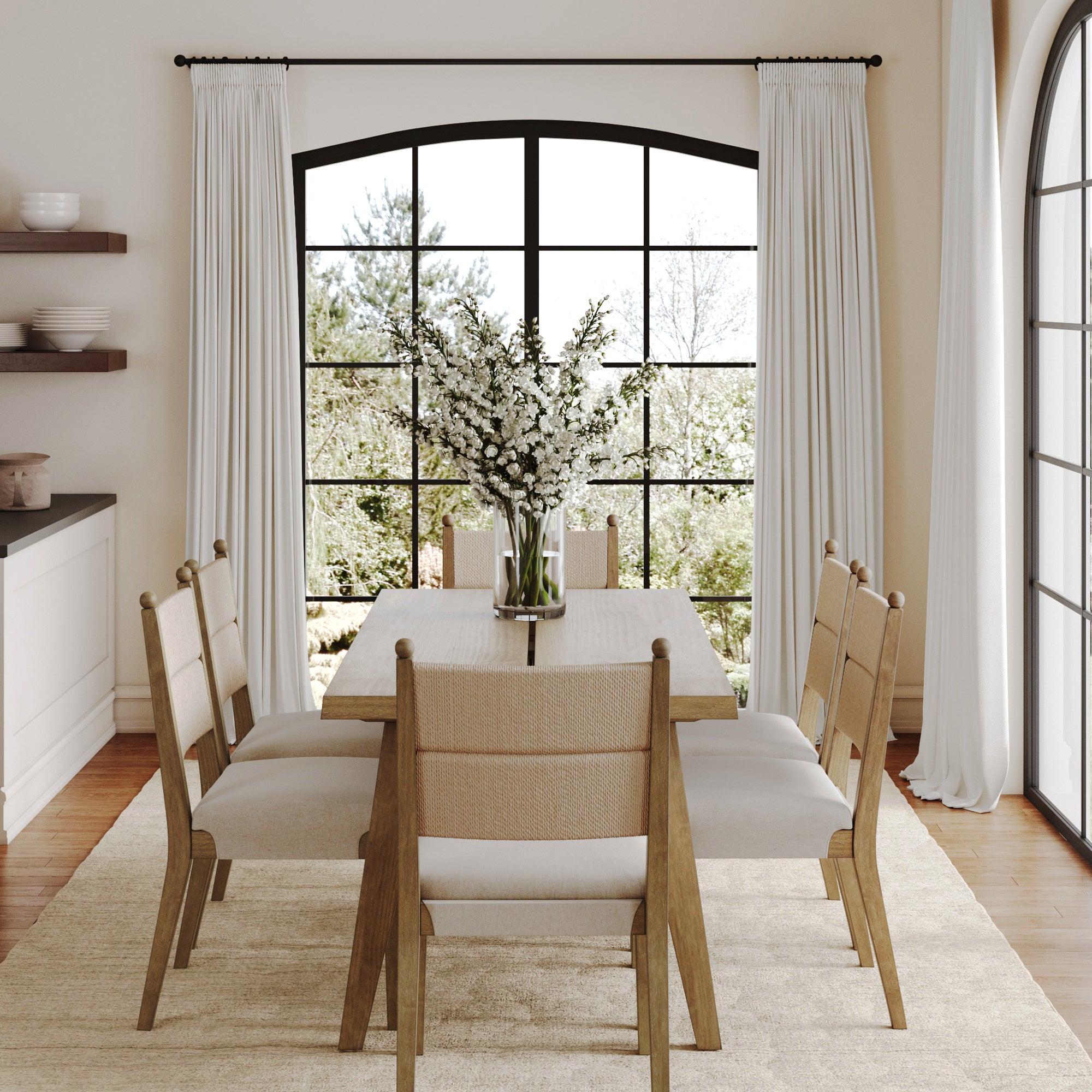 Boho Seagrass Dining Table Set (6 Chairs) - Nathan James