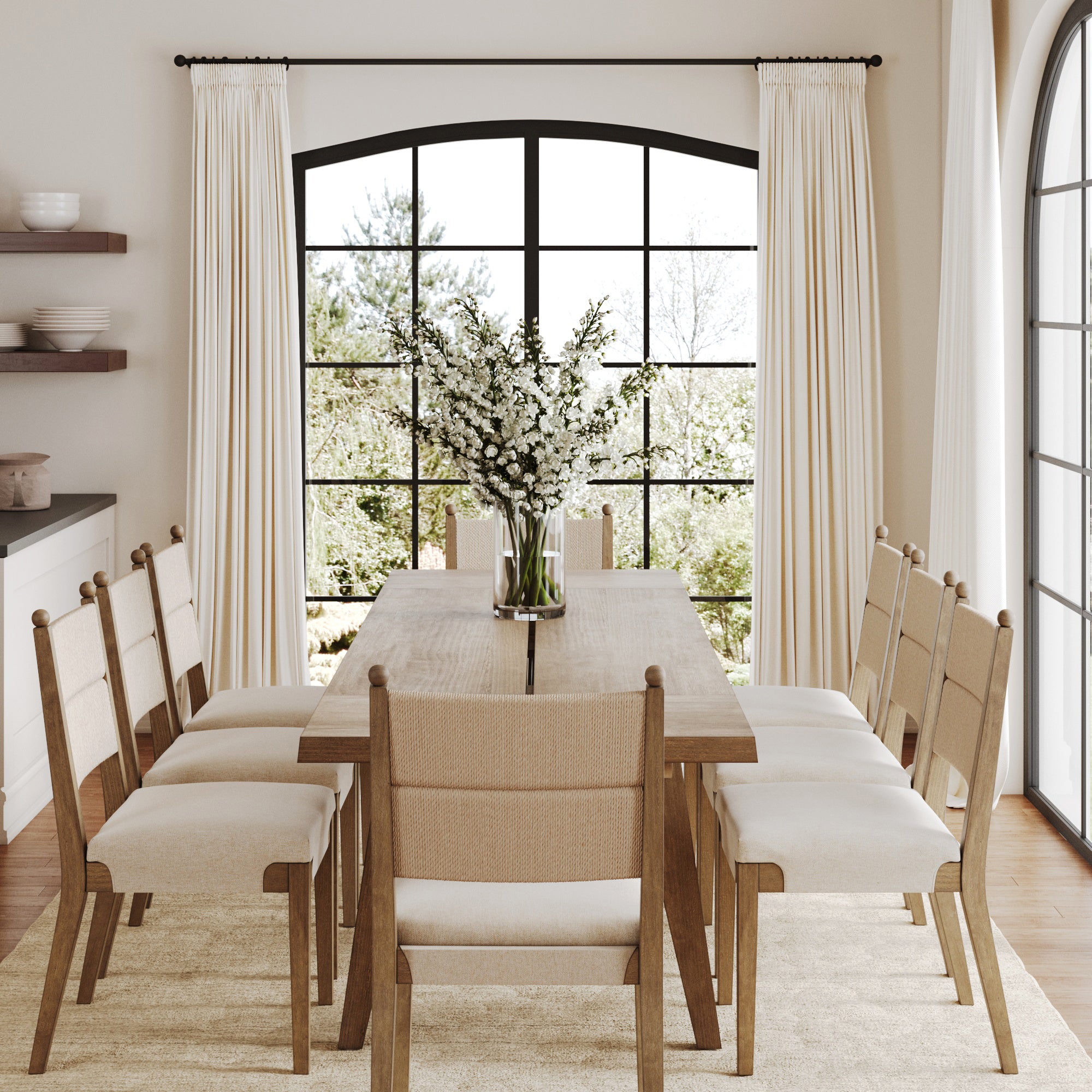 Boho Seagrass Dining Table Set (8 Chairs) - Nathan James