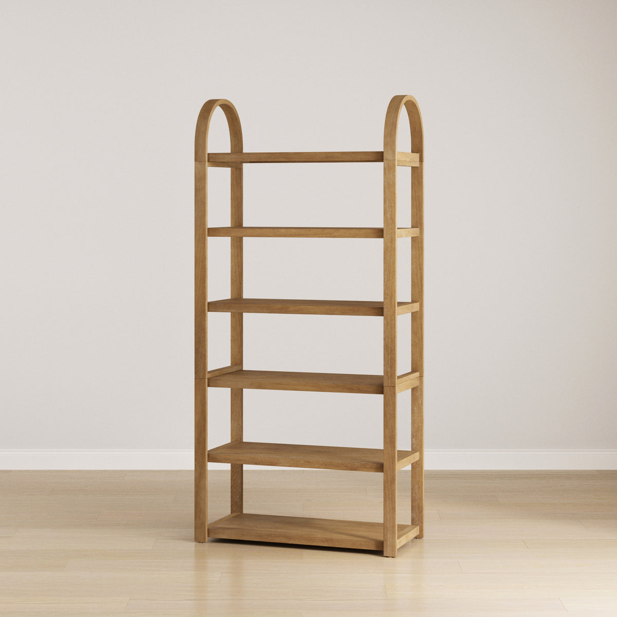 Wooden 6-Tier Arched Open Shelf Etagere Bookcase - Nathan James