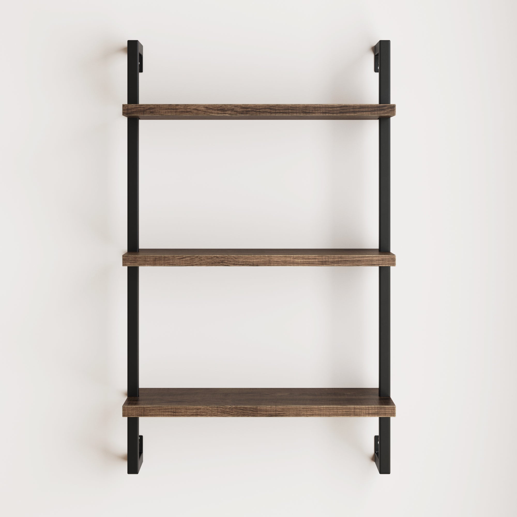 Wood & Metal 3 - Shelf Floating Bookshelf Oak - Nathan James