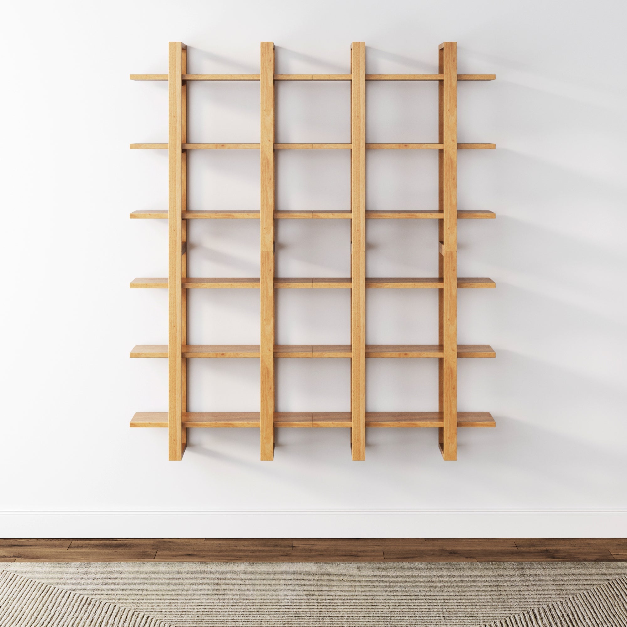 Solid Wood Wall Shelves Warm Pine (Set of 4) - Nathan James
