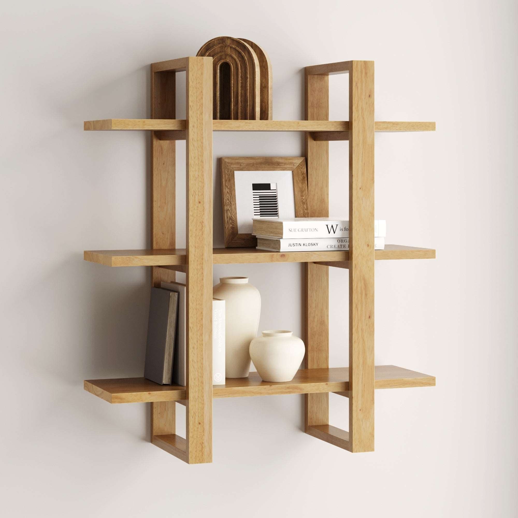 Solid Wood Adjustable Wall Shelf Warm Pine - Nathan James