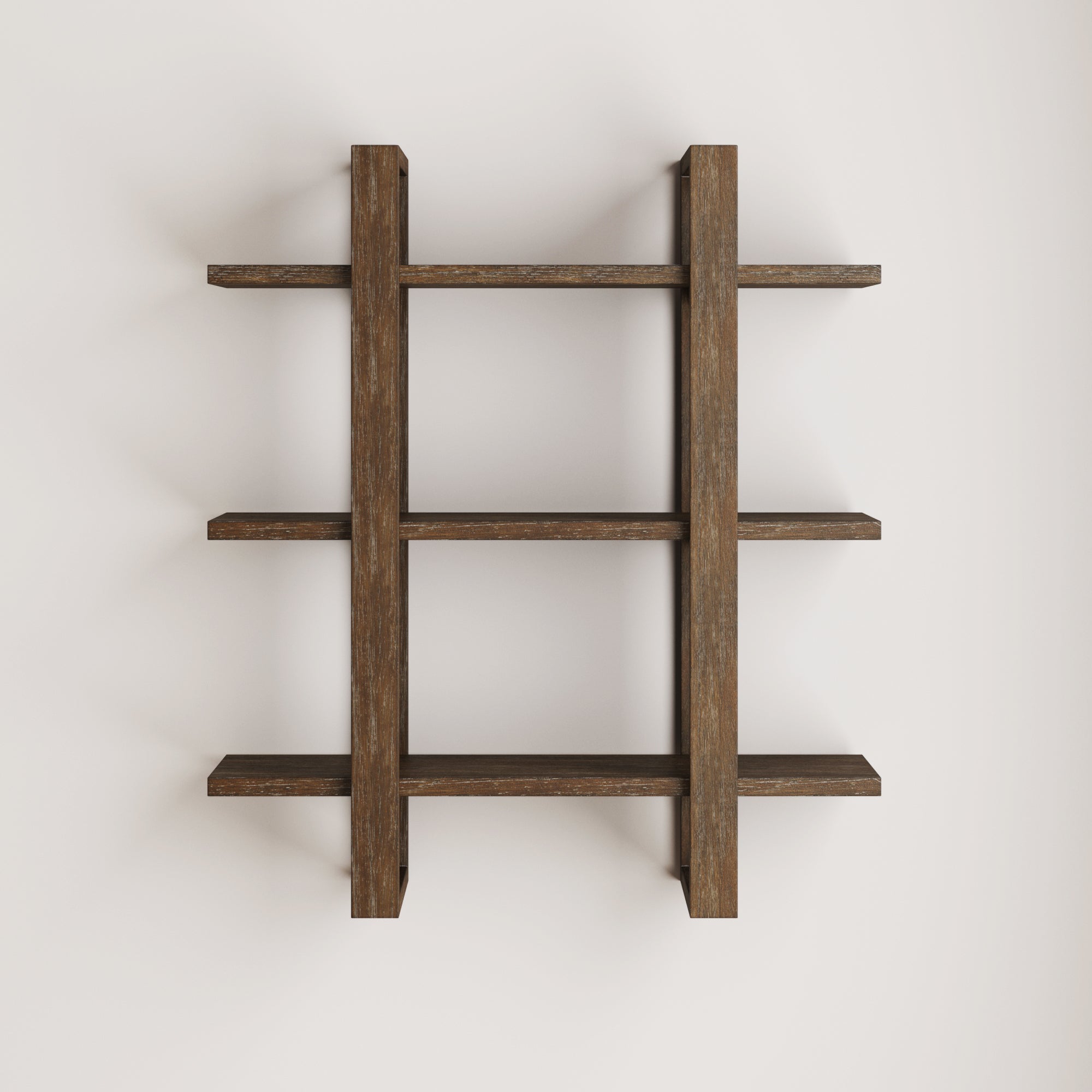 Solid Wood Adjustable Wall Shelf Dark Brown - Nathan James