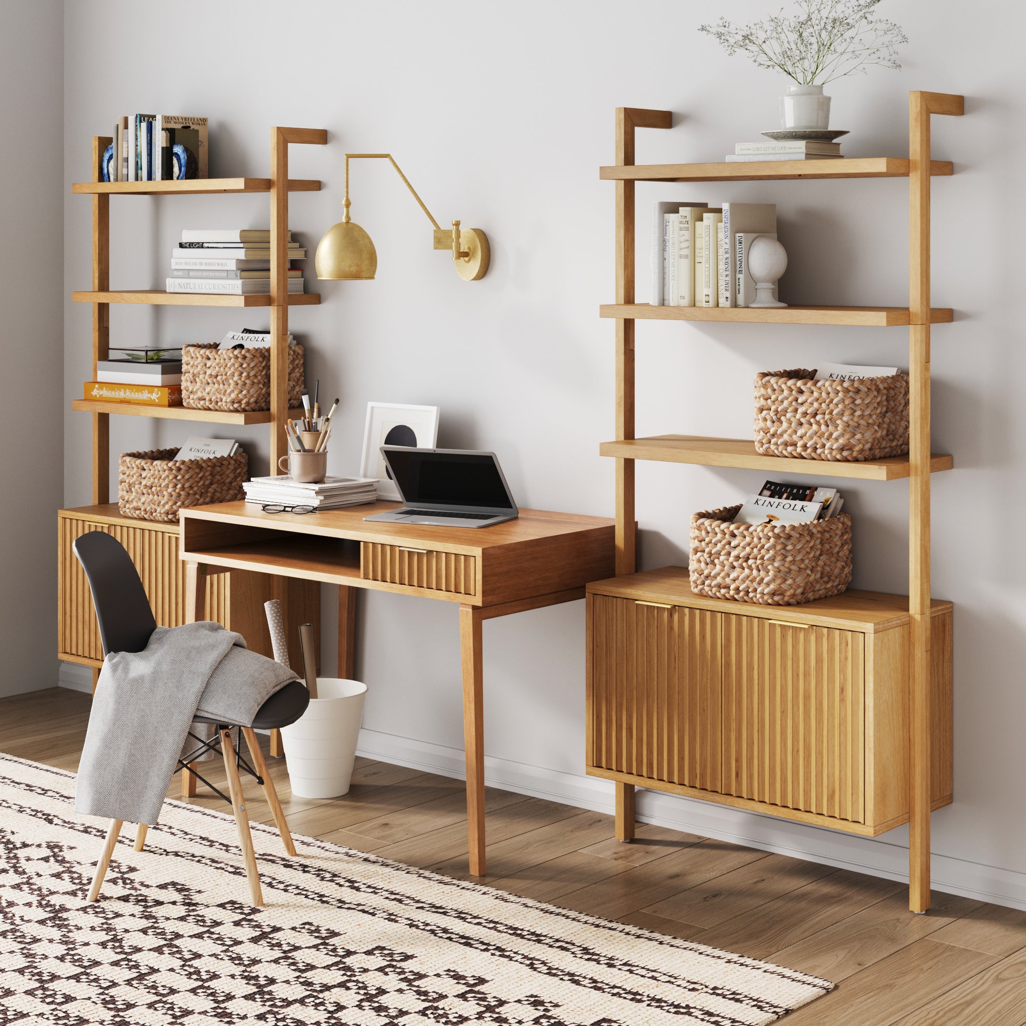 Mid - Century Fluted Wall Desk - Nathan James