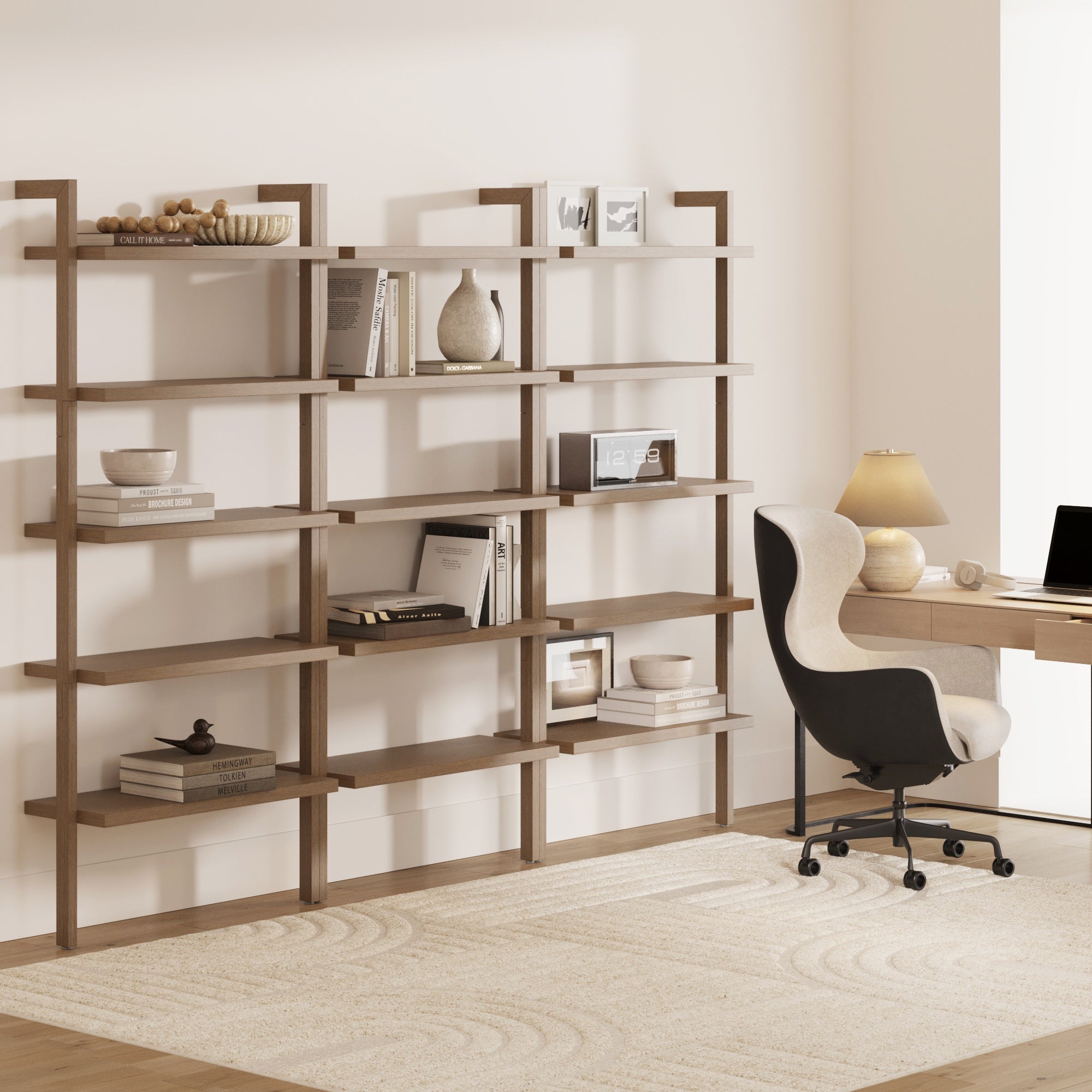 Wood Wall Bookshelves Light Brown (Set of 3) - Nathan James