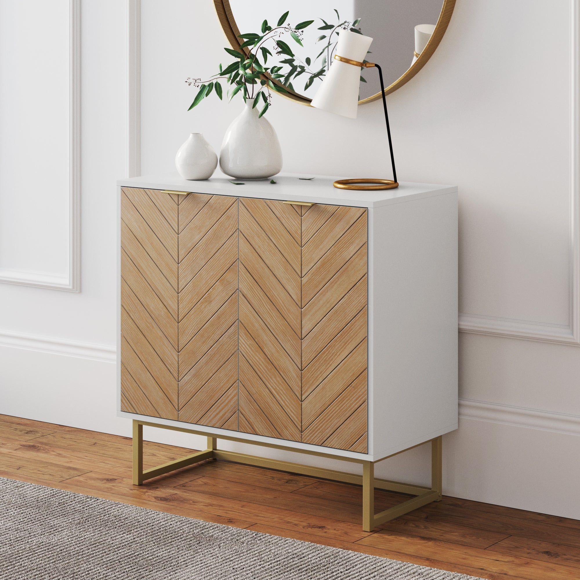 Wood 2-Door Storage Cabinet Natural Wash - Nathan James