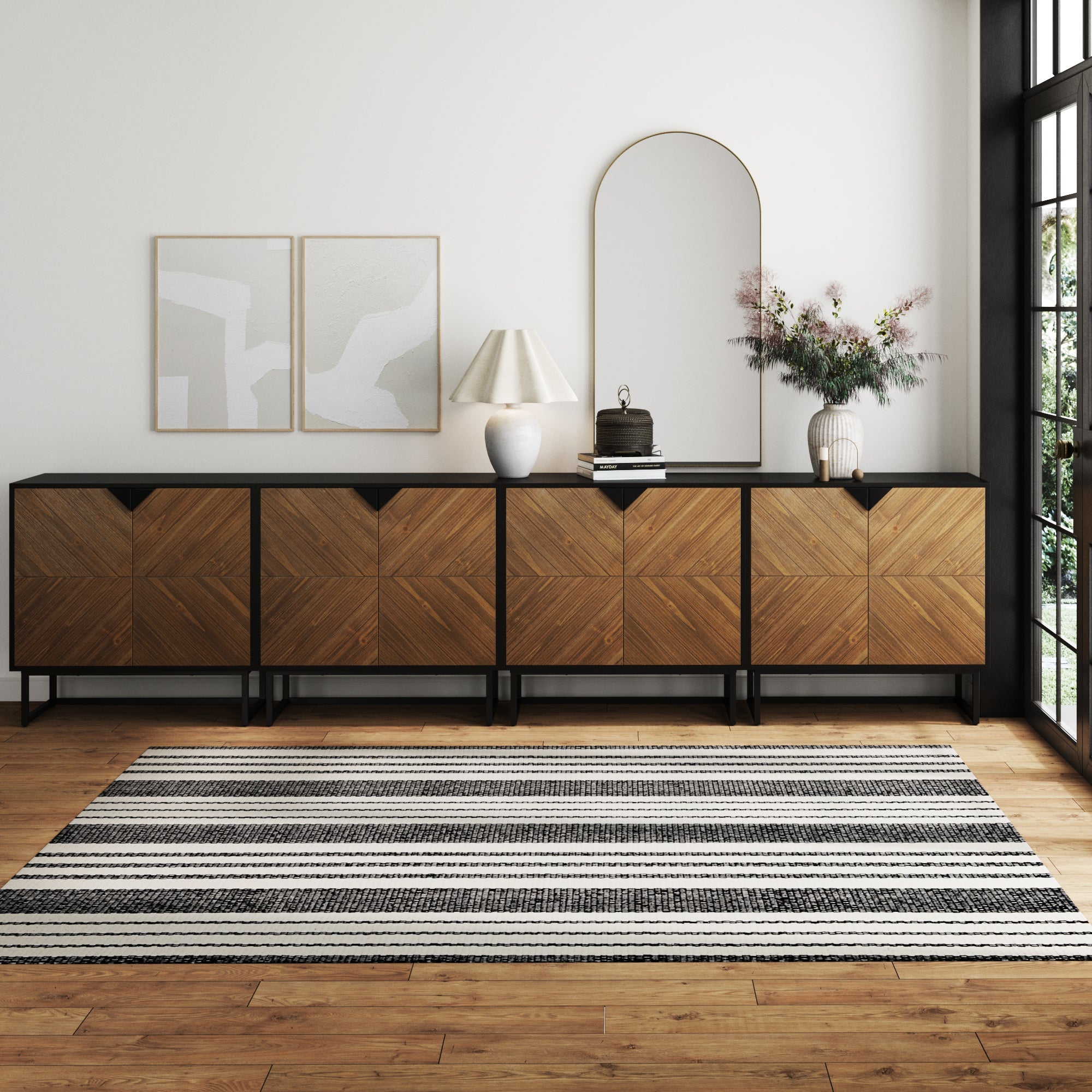 Wood 2 - Door TV Console for 85" TVs Brushed Fir - Nathan James