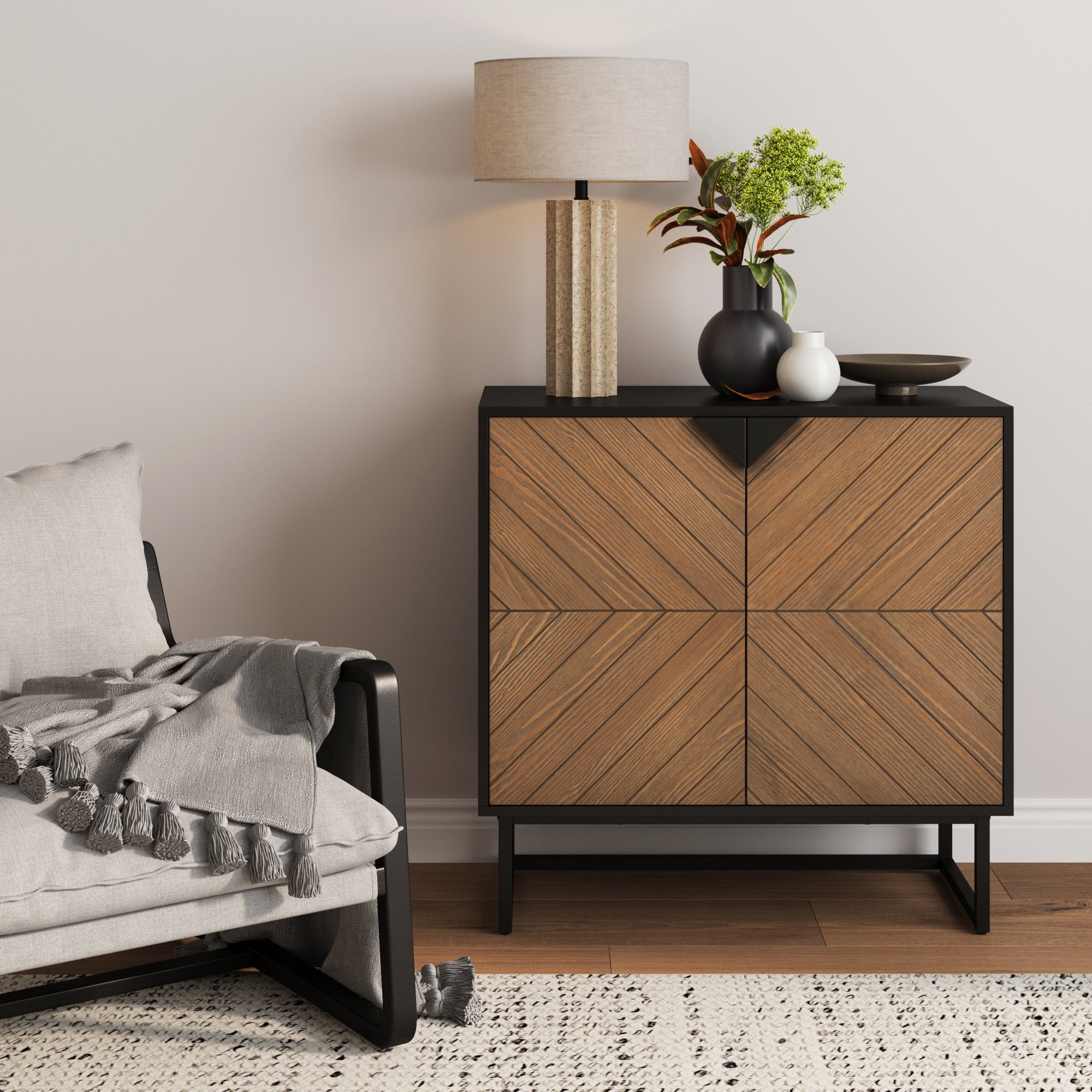 Wood 2 - Door Storage Cabinet Brushed Fir - Nathan James