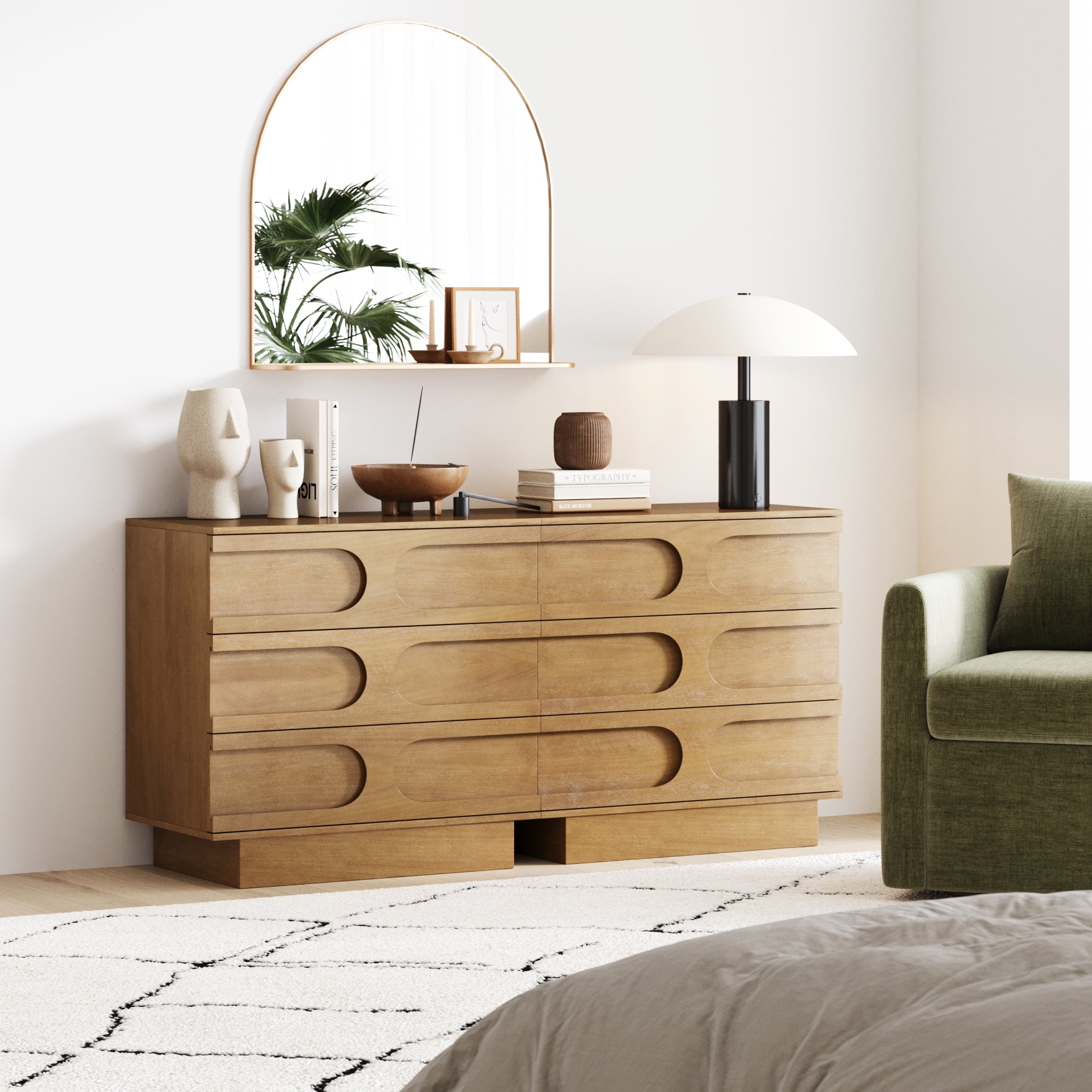 Mid - Century 3 - Drawer Dresser Light Brown (Set of 2) - Nathan James