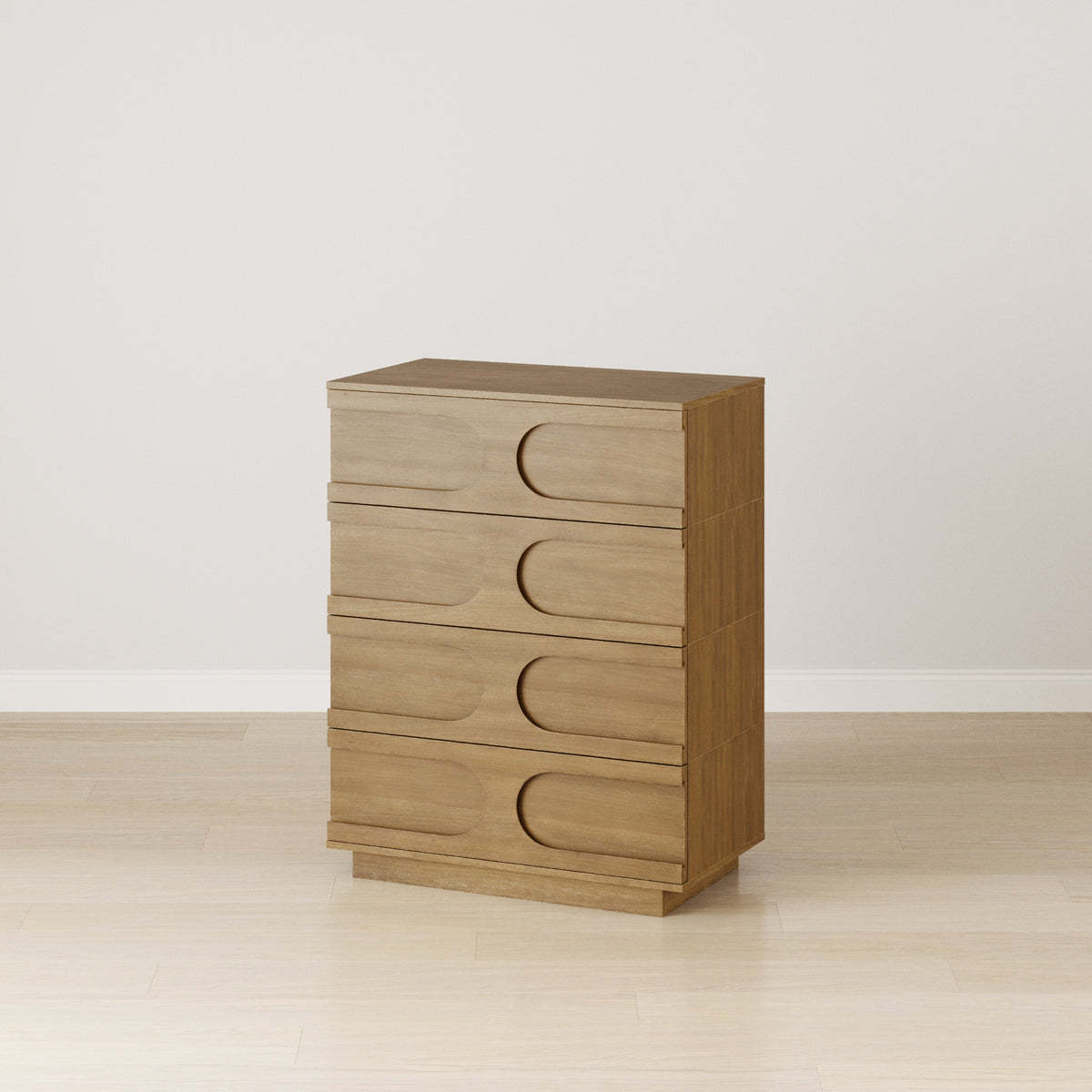 Mid-Century Modern Wood Stackable 4-Drawer Dresser Brown - Nathan James