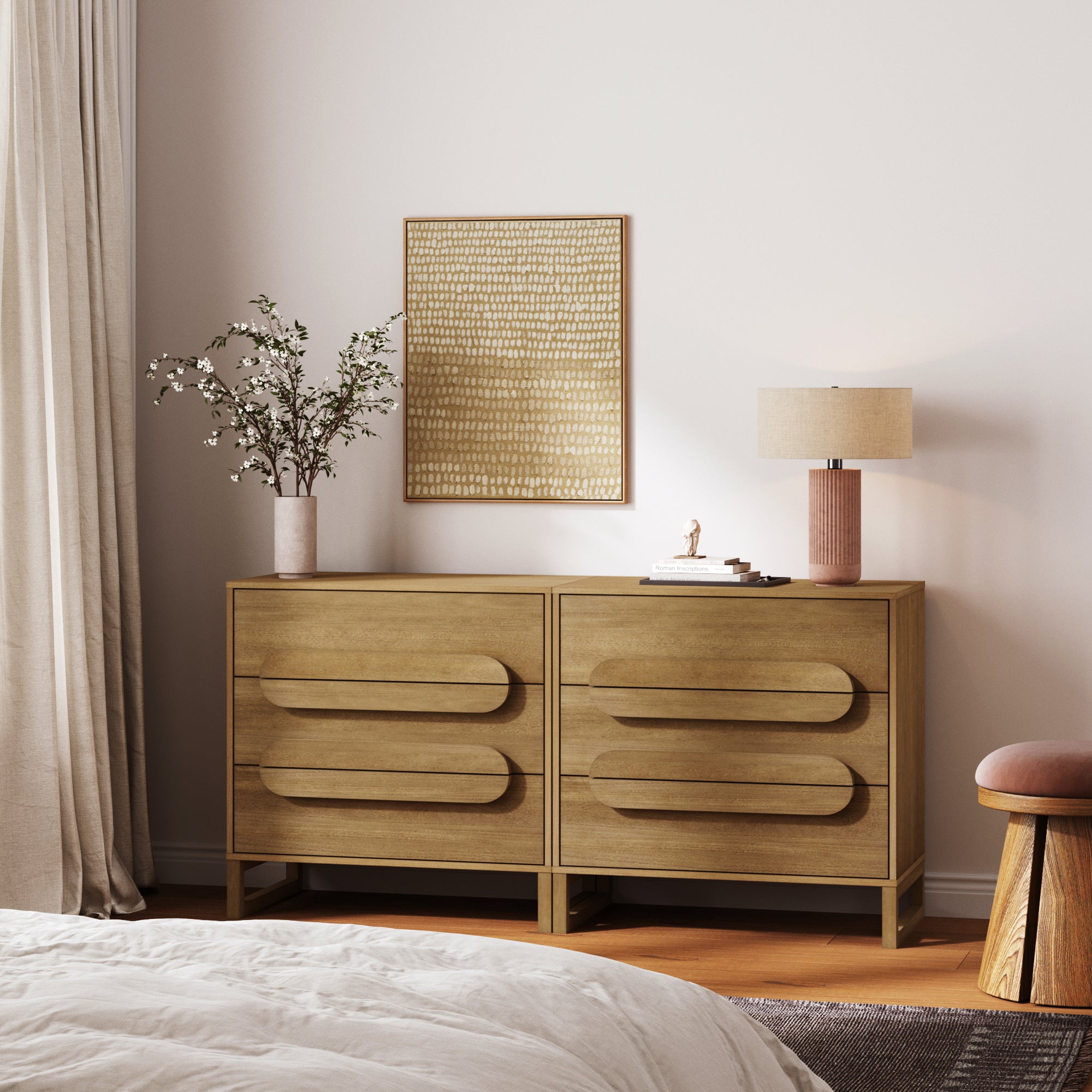 Modern 3 - Drawer Solid Wood Dresser with Integrated Handles - Nathan James
