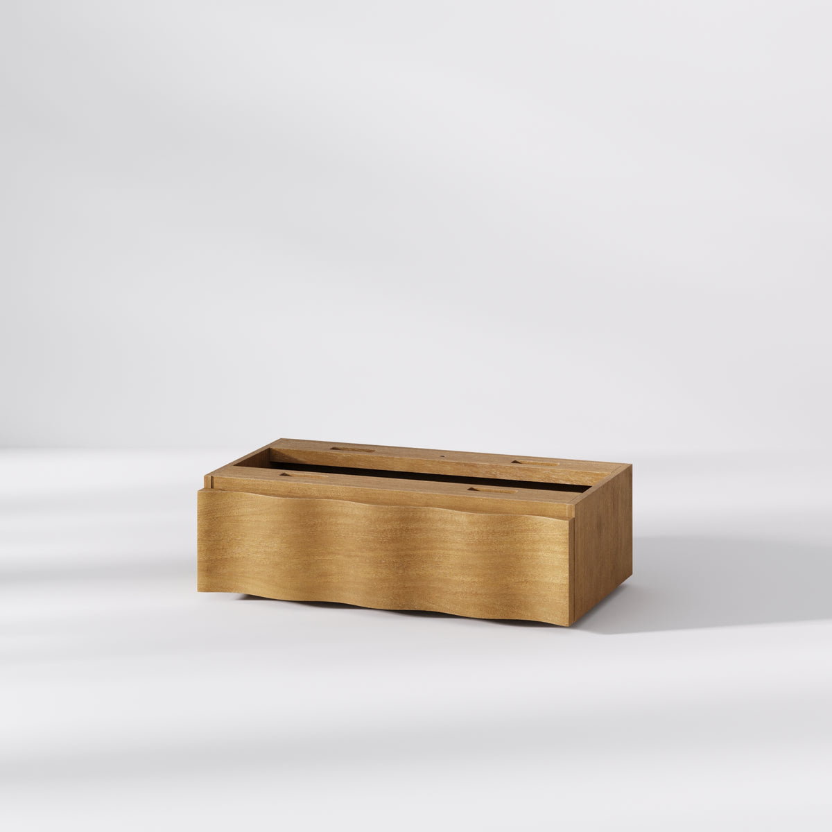 Modern Wood Wavy Dresser Drawer Light Brown - Nathan James