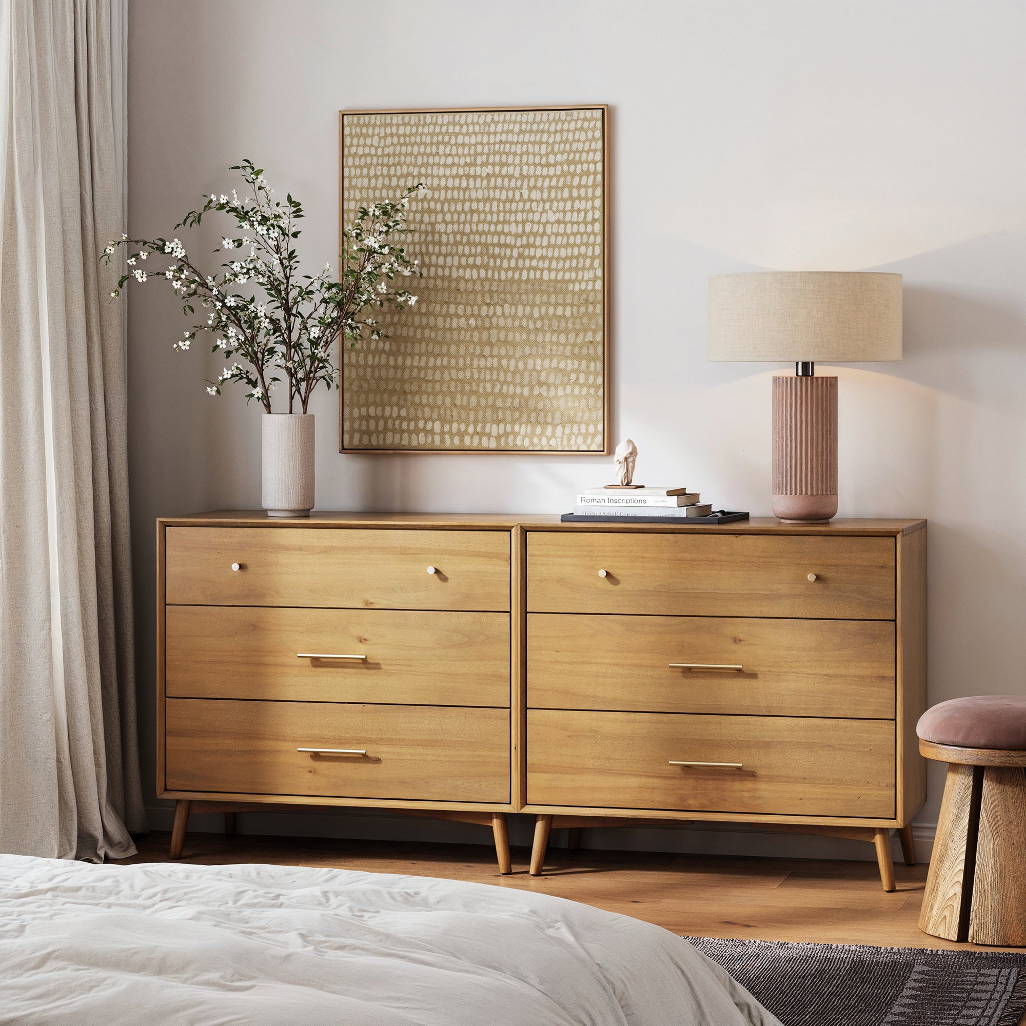 Mid - Century Modern Acacia 3 Drawer Dresser - Nathan James
