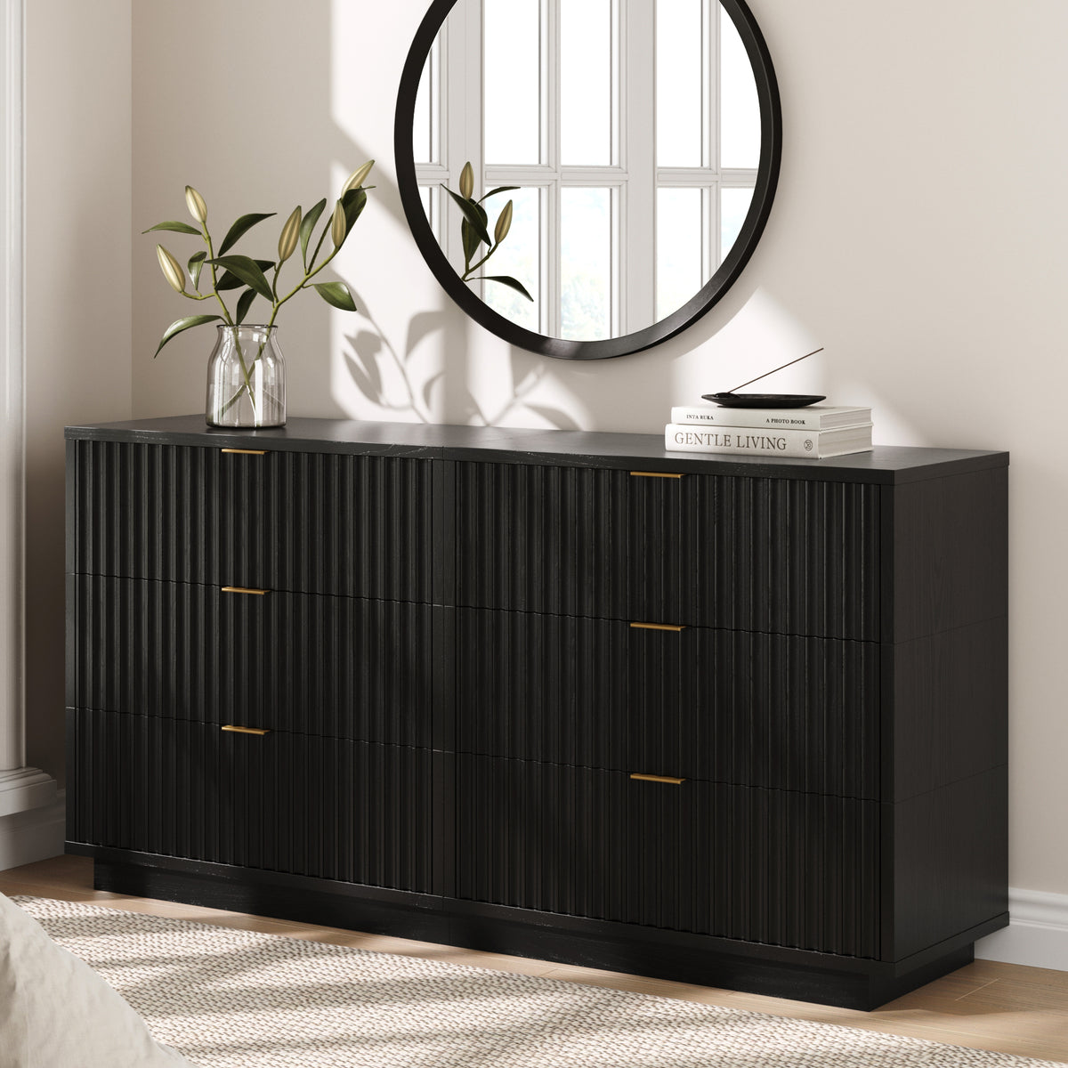 Modern Stackable 6-Drawer Modular Dresser Black Oak - Nathan James