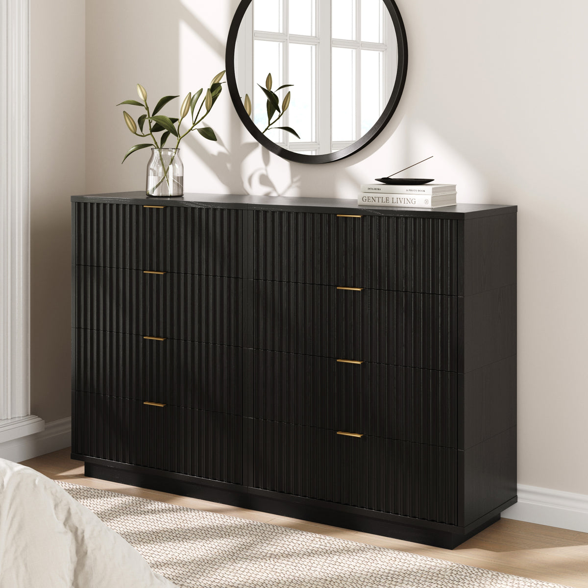 Modern Stackable 8-Drawer Modular Dresser Black Oak - Nathan James