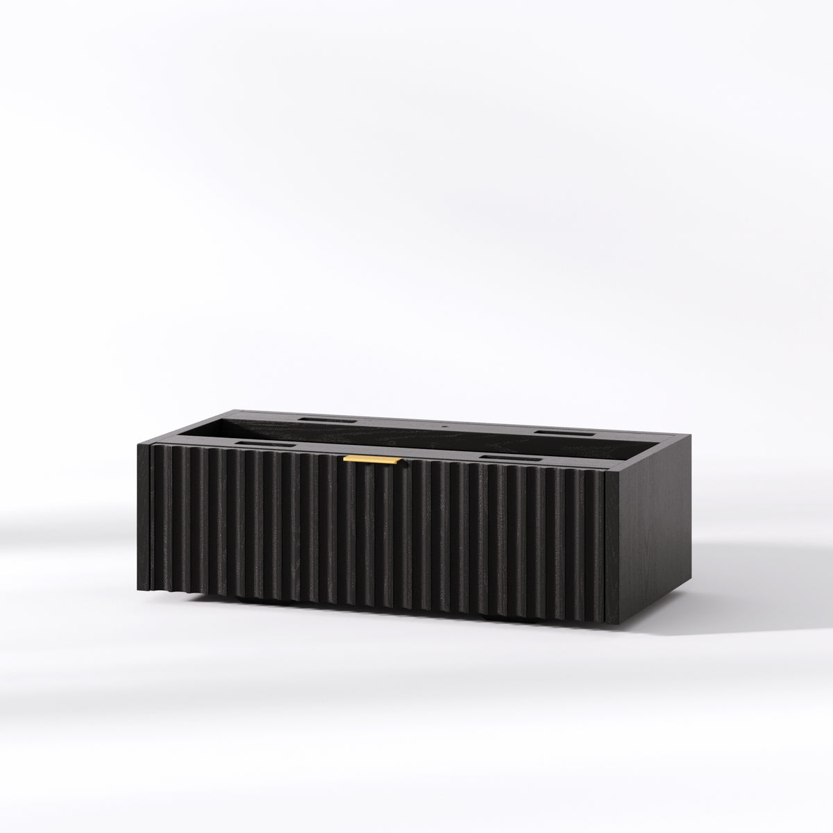Modern Stackable Fluted Dresser Drawer Black Oak - Nathan James