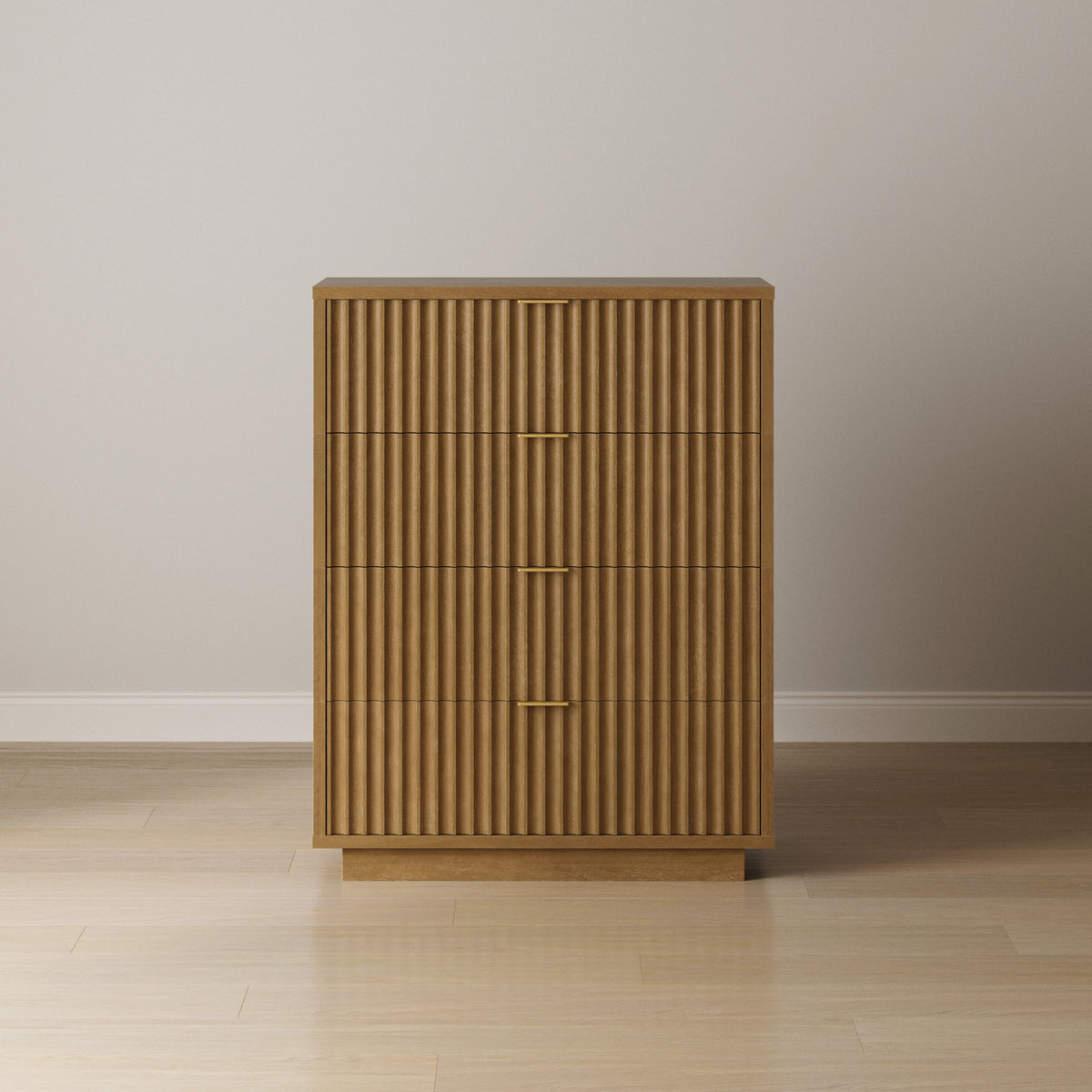 Modern Stackable 4-Drawer Modular Dresser Light Brown - Nathan James