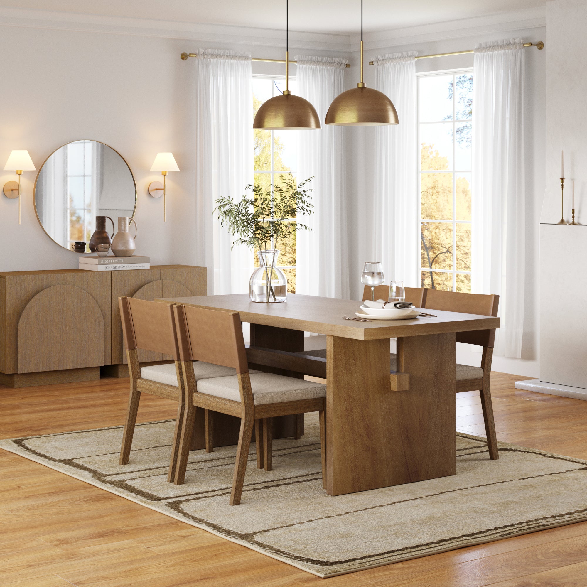 Farmhouse Dining Set (4 Chairs) - Nathan James