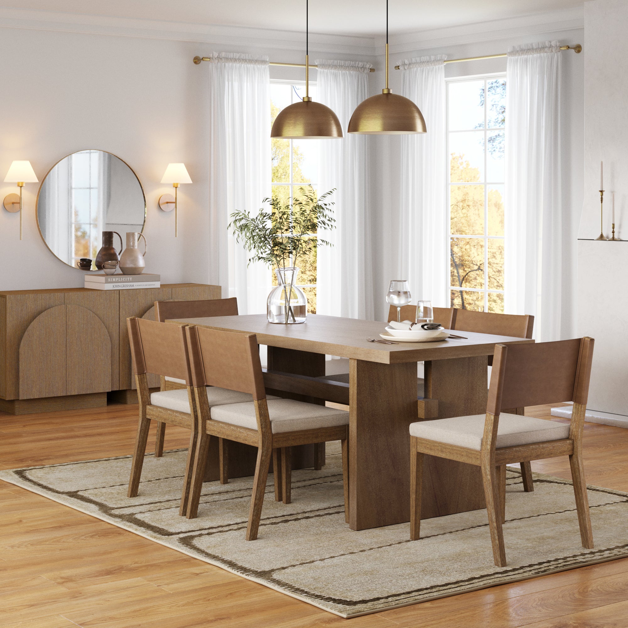 Farmhouse Dining Set (6 Chairs) - Nathan James