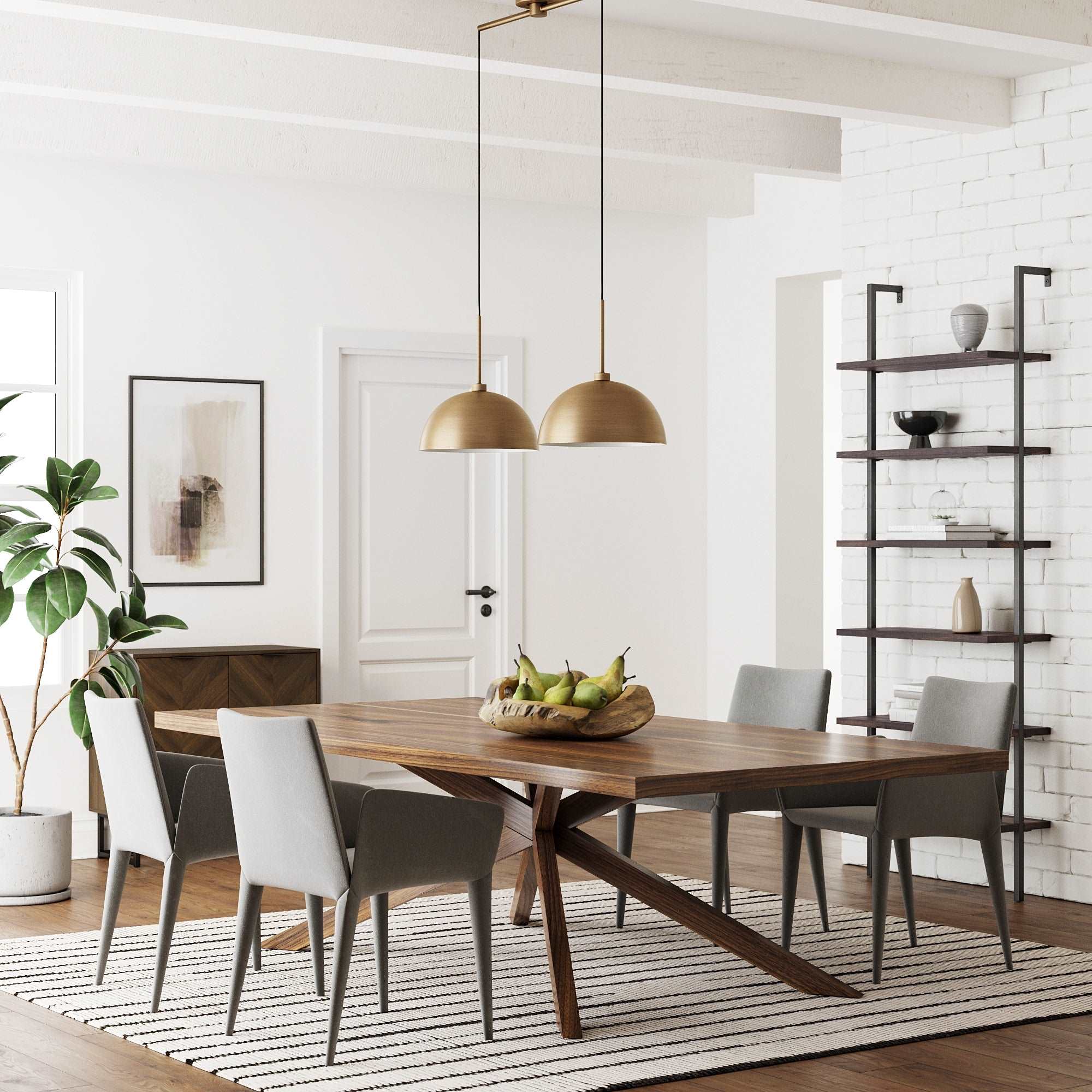 Metal Hanging Ceiling Pendant Light Brass - Nathan James